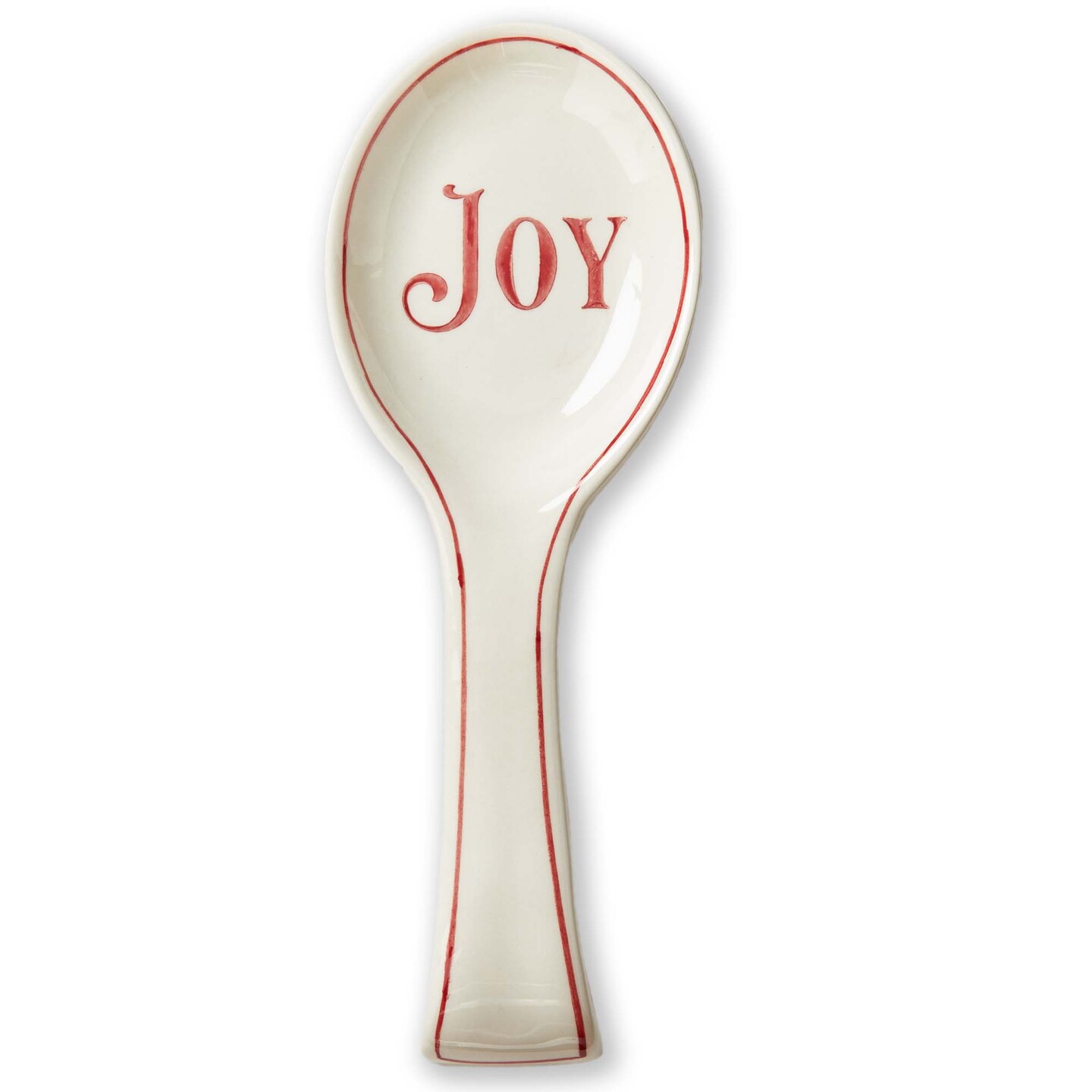 Joy Spoon Rest - White Ceramic Kitchen Accessory, Dishwasher Safe, 10&#x22; L x 3.5&#x22; W x 1&#x22; H, Perfect for Christmas
