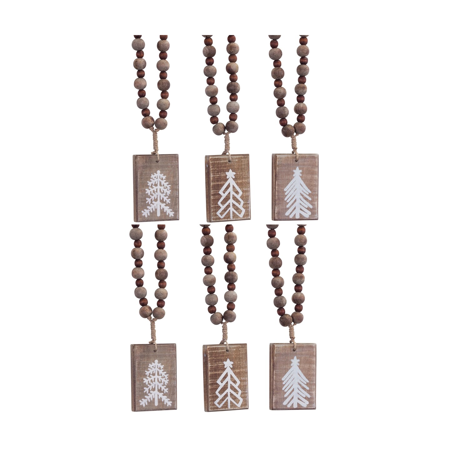 Wood Tree Ornament (Set of 6)Wood