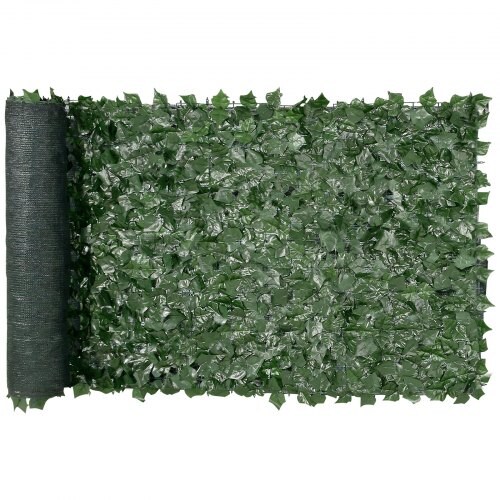 Green Silk Artificial Ivy Fence Panels with Plastic Frame Backing