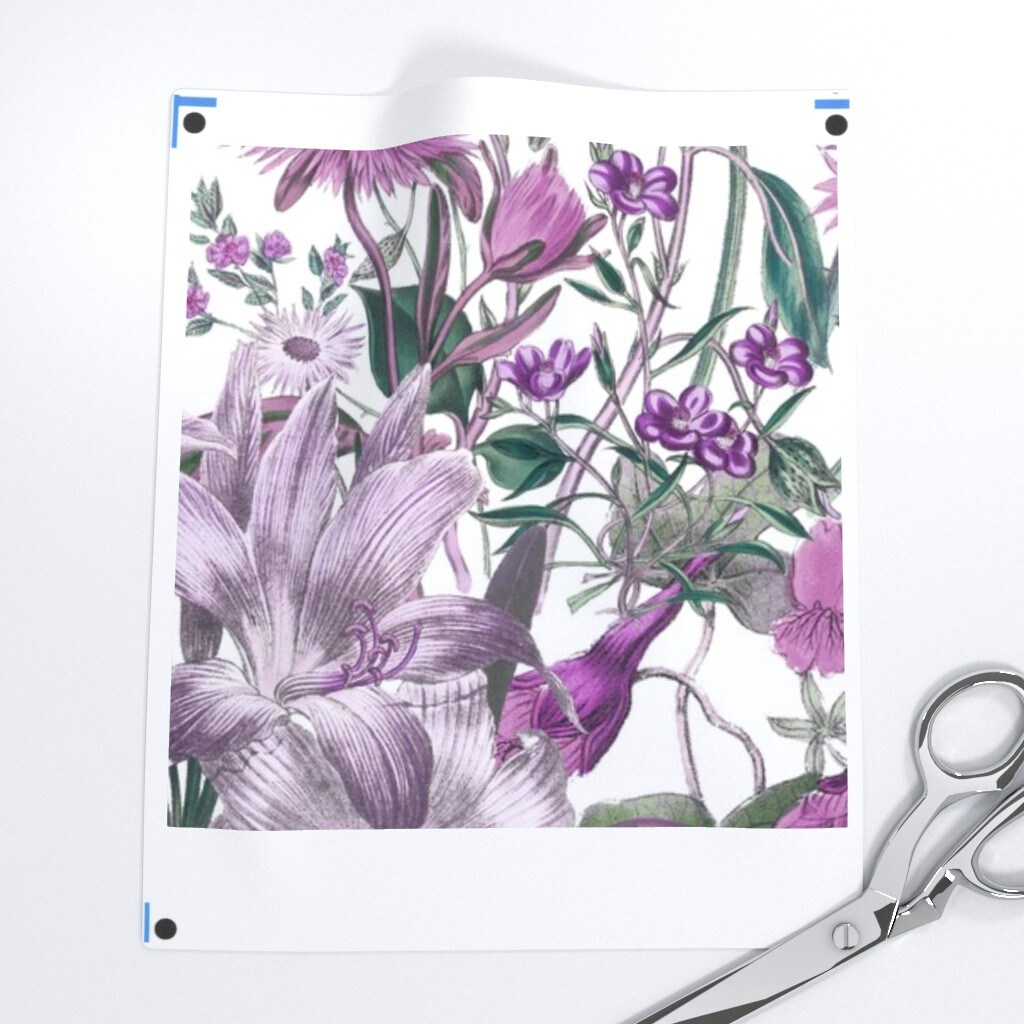 White Lilac Lavender Floral Flowers Botanical Spring Purple Custom Removable Wallpaper by Spoonflower Peel & Stick Wallpaper 2FT Wide