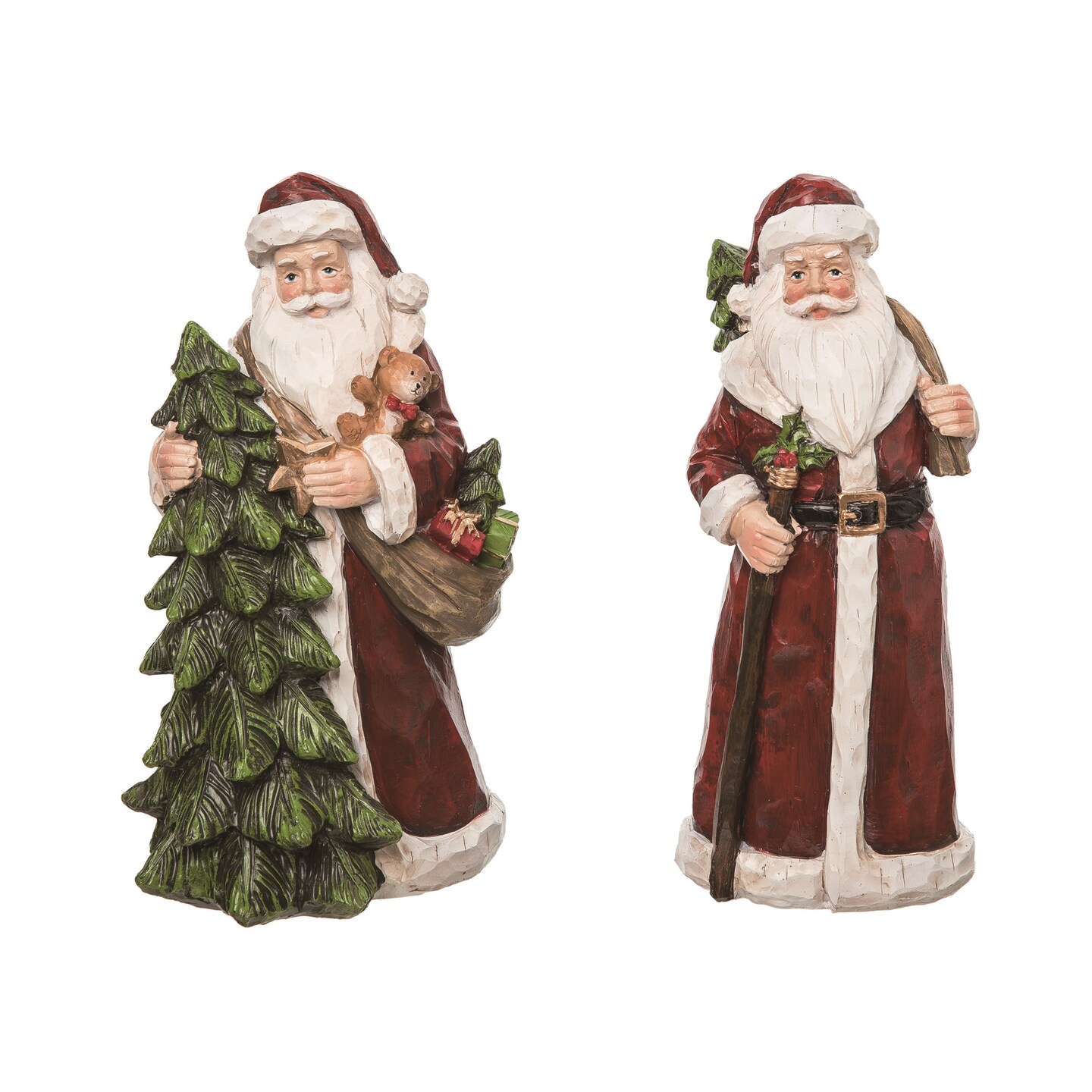 Christmas Resin Carved Santa Figurine Set of 2 Festive Decor | Michaels