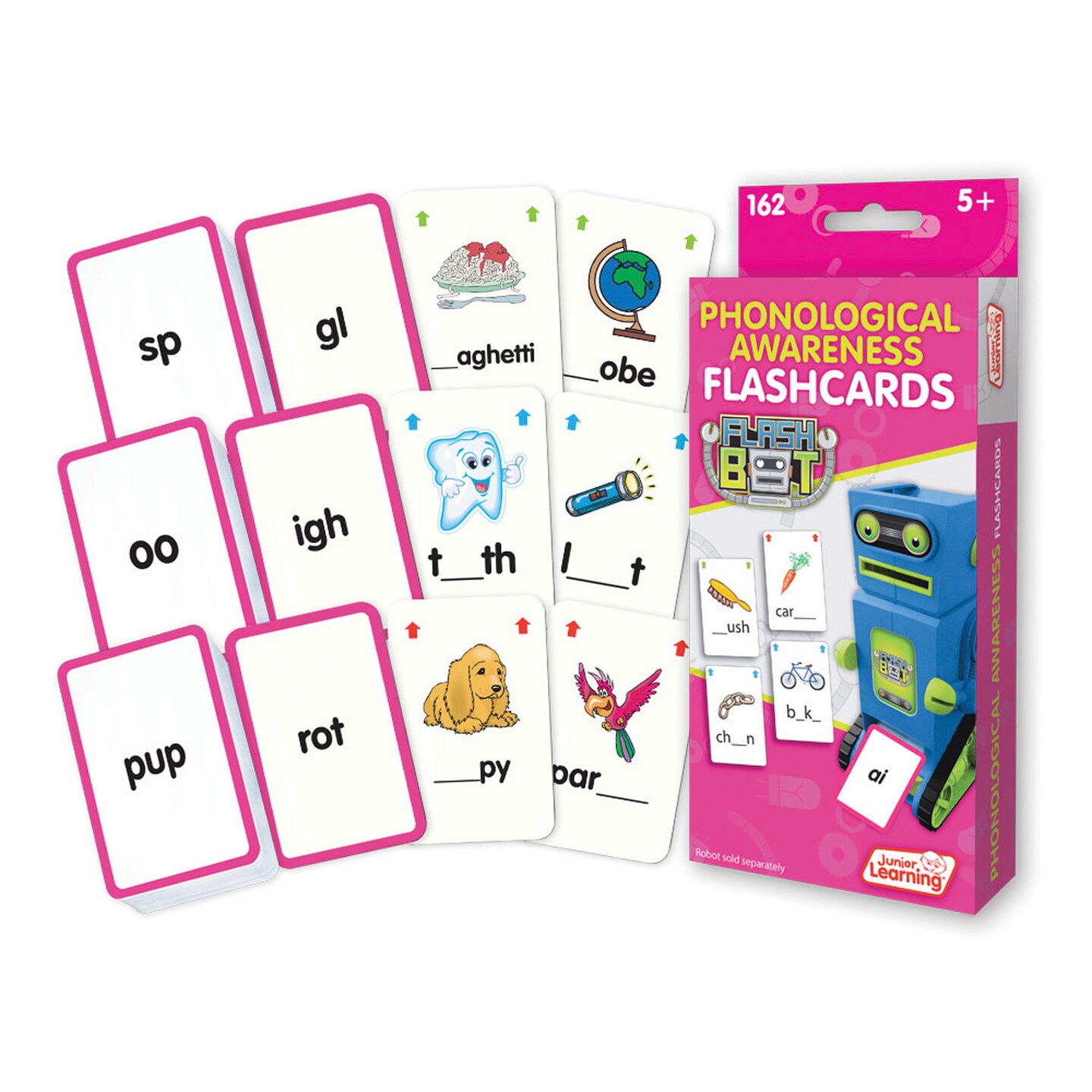 Phonics Flashcards Junior Learning for Ages 5-6, Kindergarten Grade 1 Learning, Language Arts, Perfect for Home School, Educational Resources