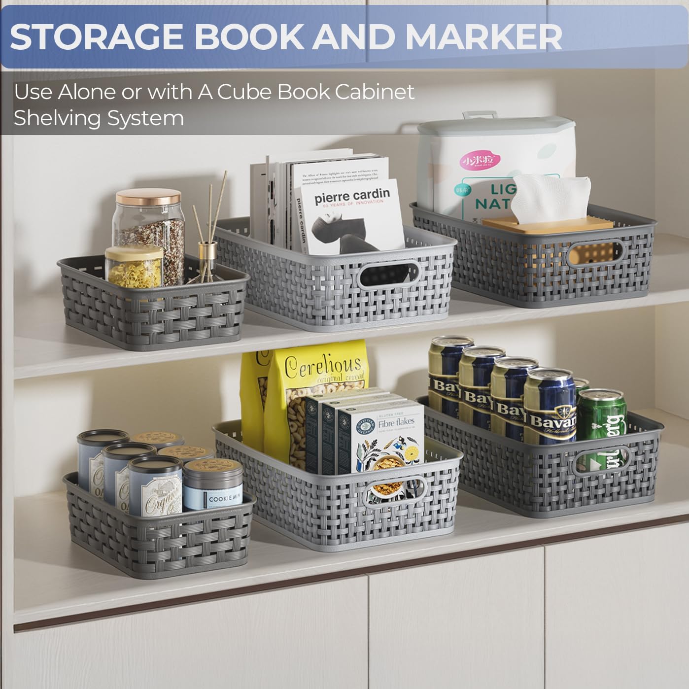 3 Pack Small Plastic Basket (3 Pack Small Drak) 5.44"D x 7.67"W x 2.36"H