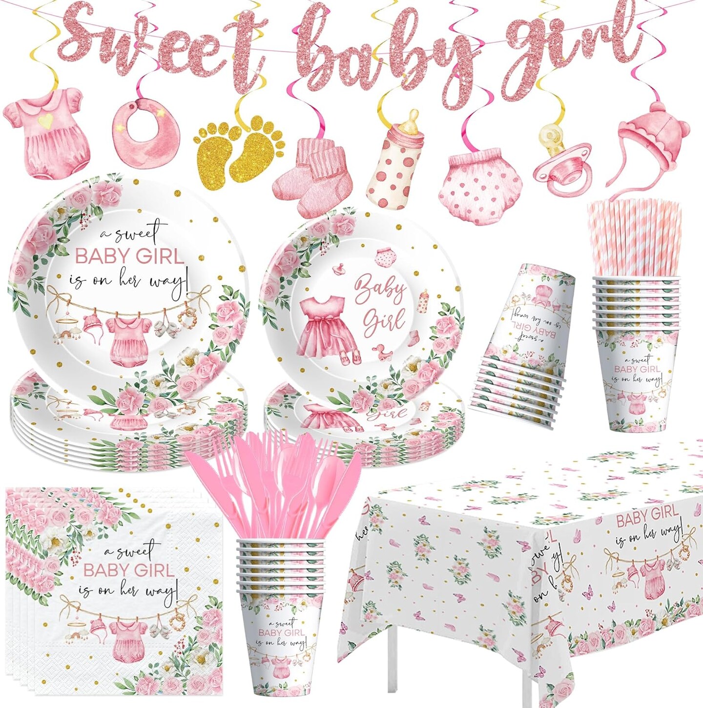 Pink Baby Girl Baby Shower Decorations