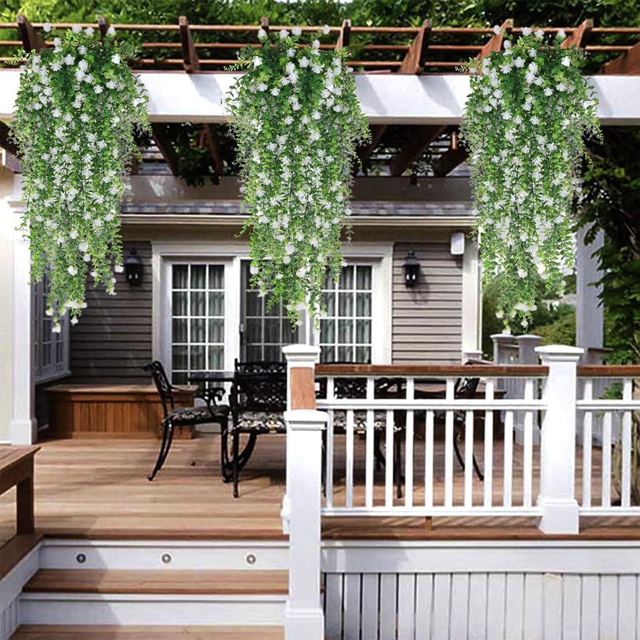 Artificial Hanging Flowers for Outdoor Indoor Decor 6 packs