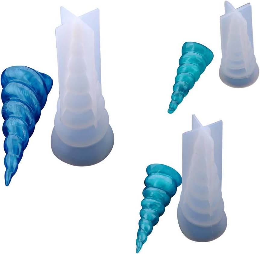 3Pcs/Set 3D Unicorn Horn Silicone Resin Mold(White)