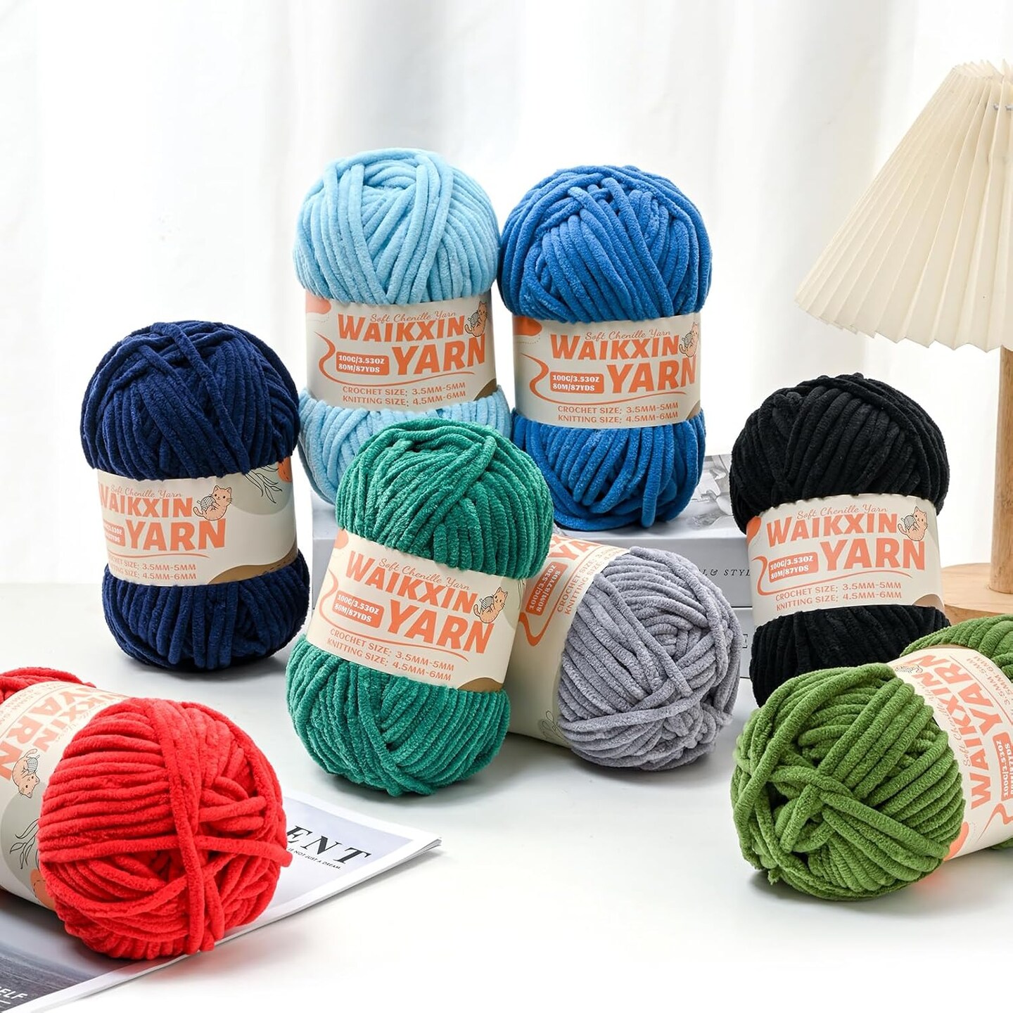 Aeelike Crochet Yarn Set 600g, 12 Pack Double Knitting Yarn - View #9