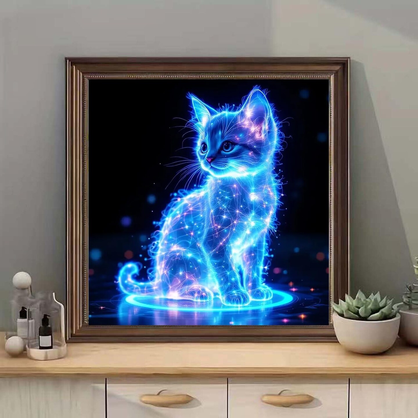 5D Diamond Painting Kits - Diamond Art for Animal Glow Cat
