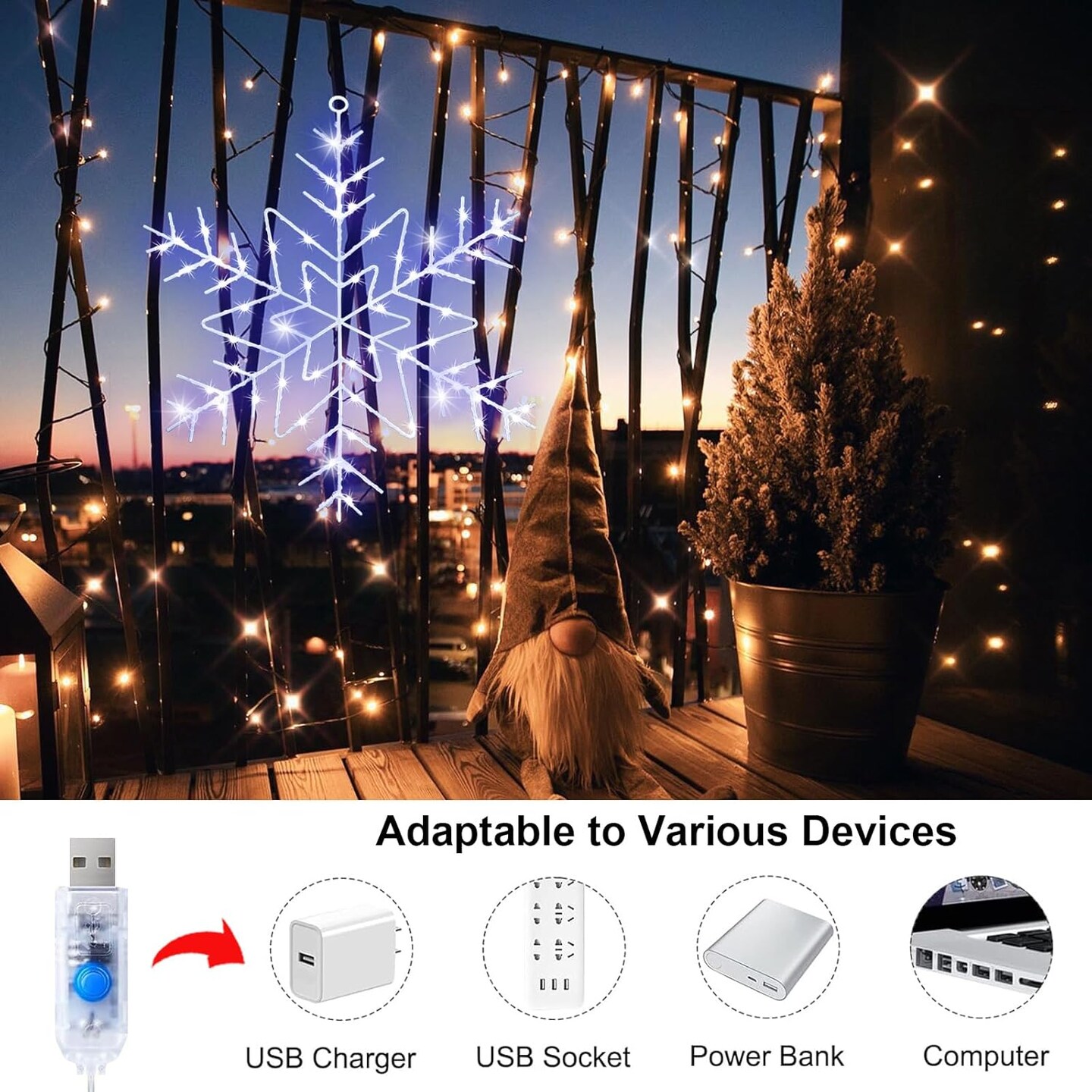 Christmas Snowflake Window Lights Decorations