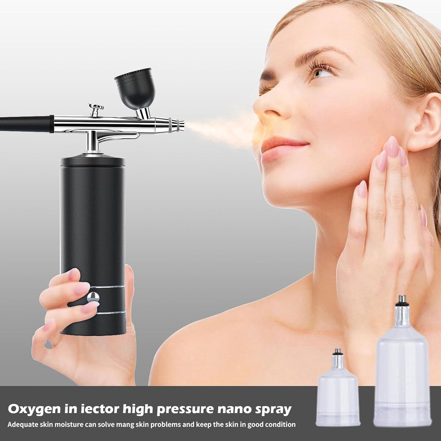 Airbrush Kit - Rechargeable Cordless Airbrush Compressor (Black)