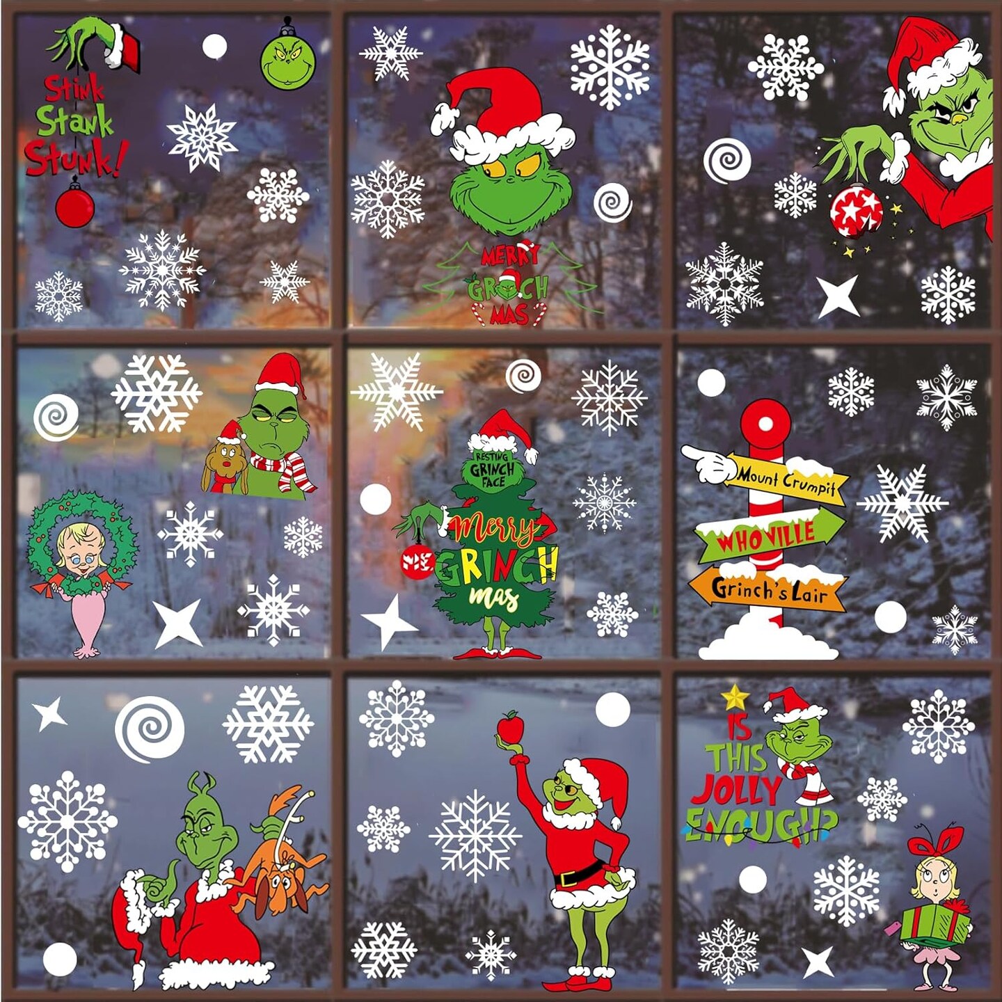 Christmas Window Clings Decorations