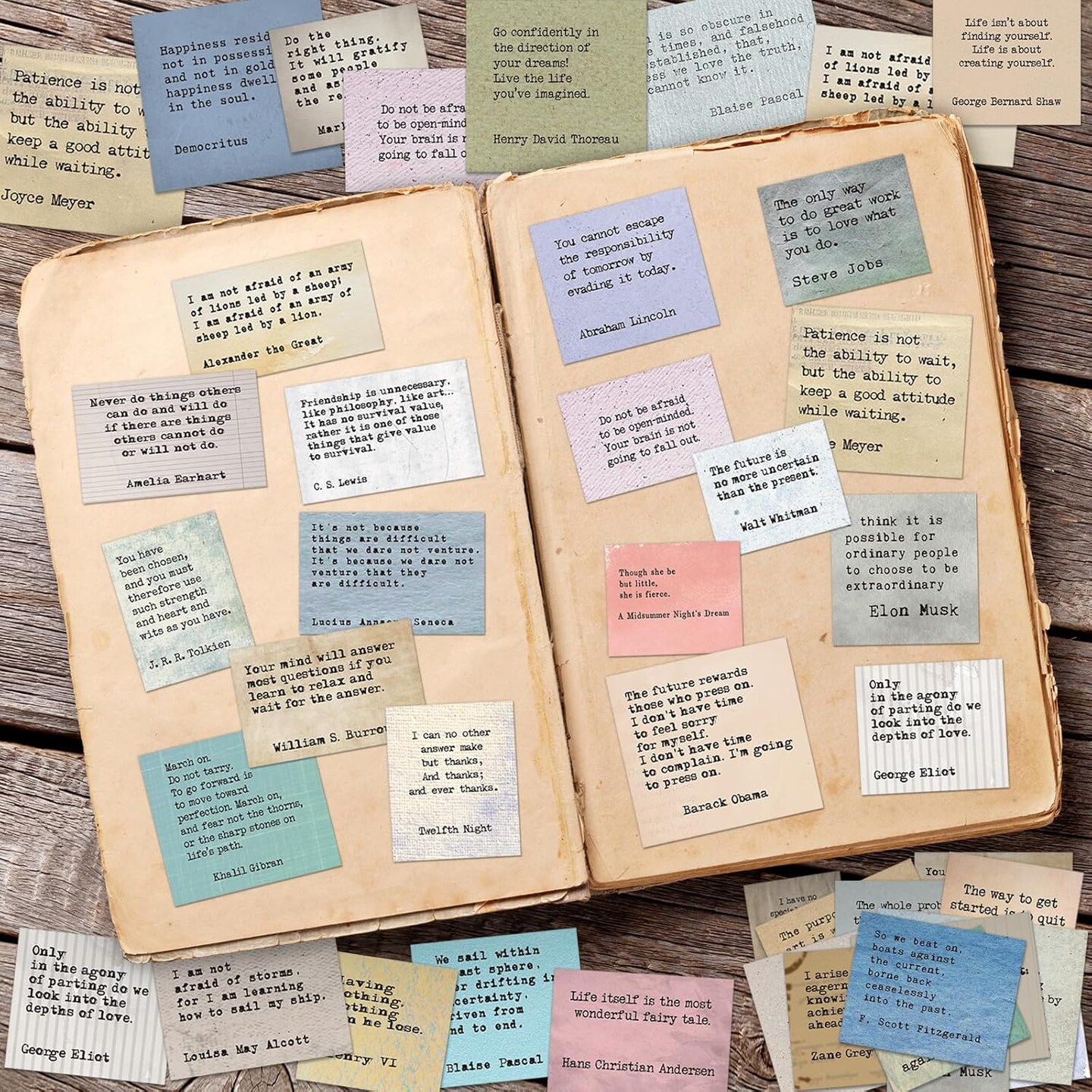 240 Pcs Vintage Typewriter Style Stickers for Scrapbooking (Colorful) 6.11 x 5.32 x 0.51 inches