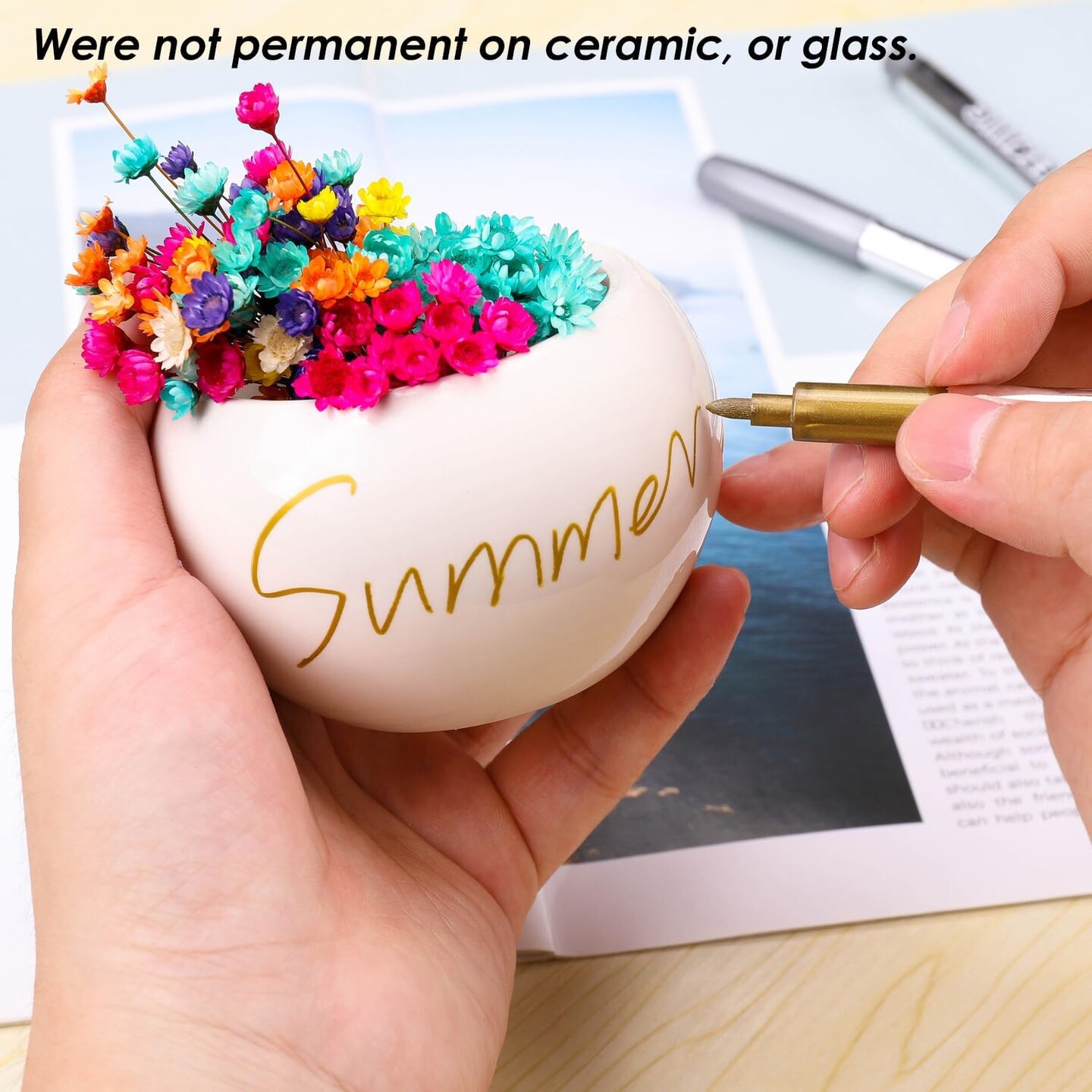 Metallic Markers Pens - Silver and Gold Paint Pens for Black Paper