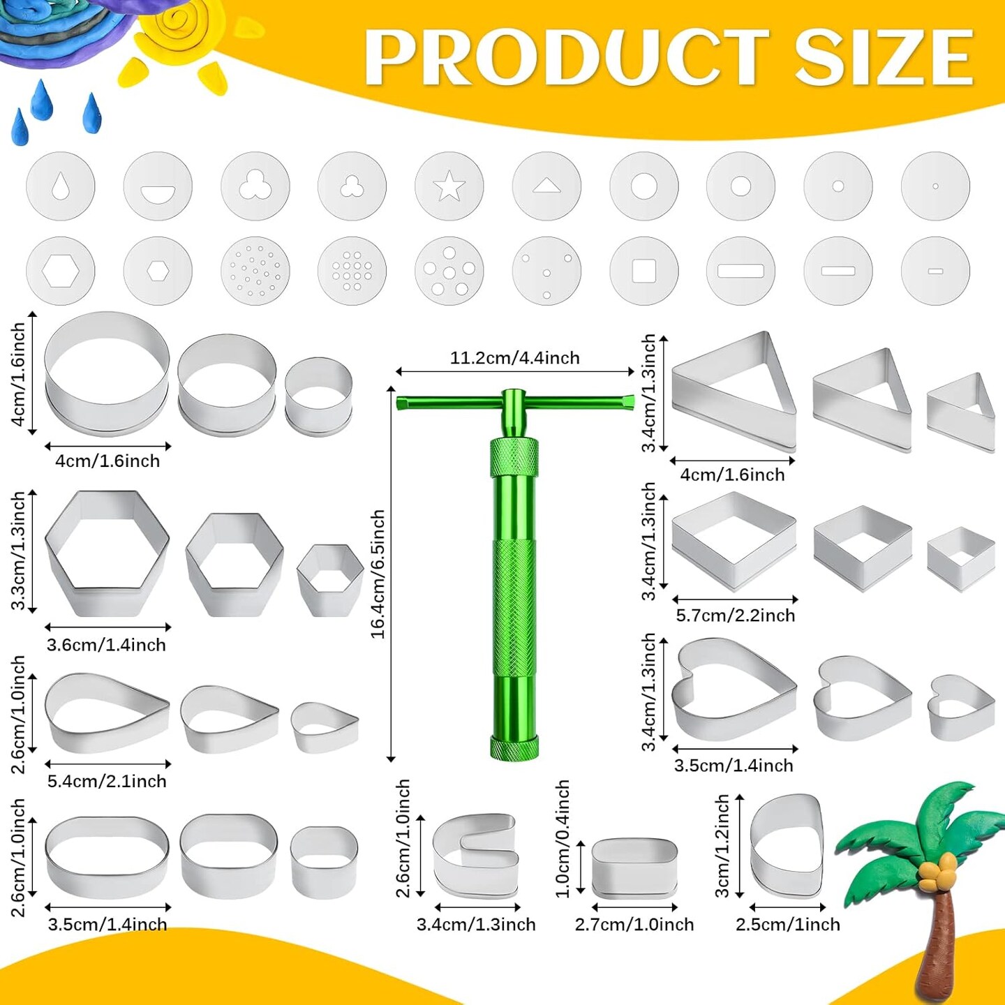 Polymer Clay Roller Set - Clay Press Machine with Clay Extruder Tool Kit