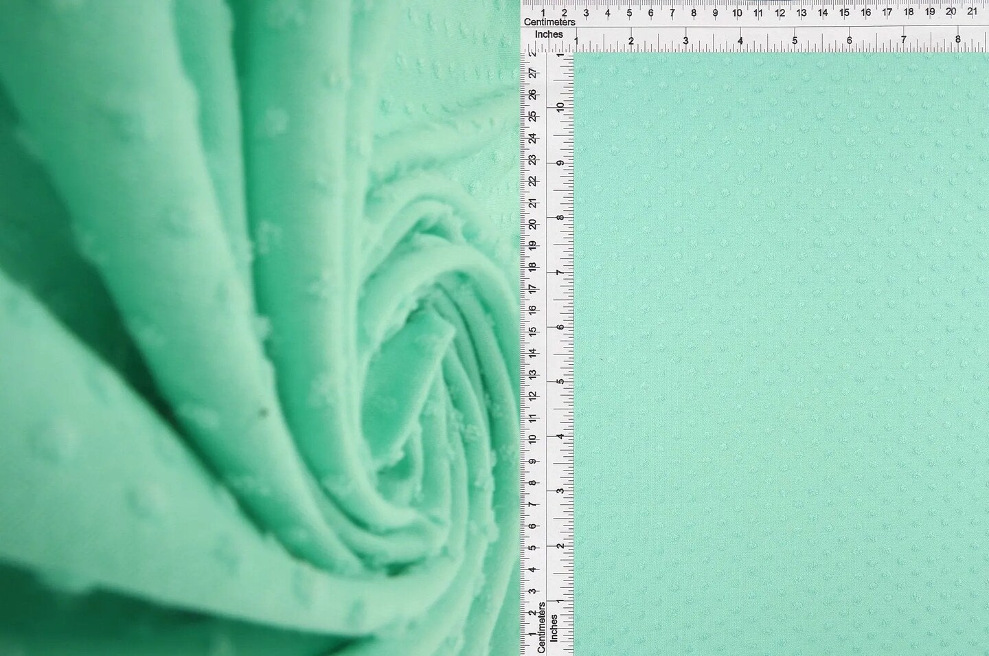 1 Yard Knit Jacquard Swiss Dot Fabric Stretch Textured Lightweight 58/60" Wide