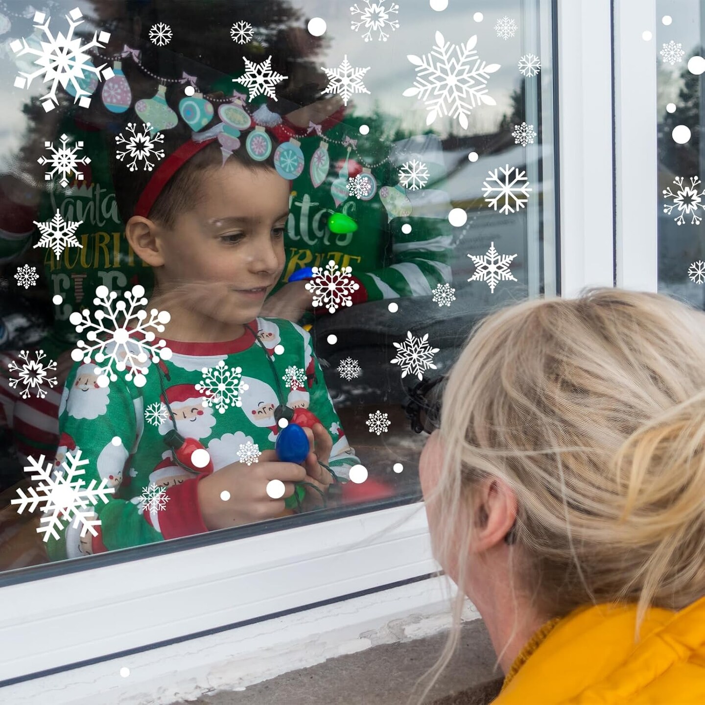 80 Pcs Snowflakes Window Clings Stickers 8 Sheets