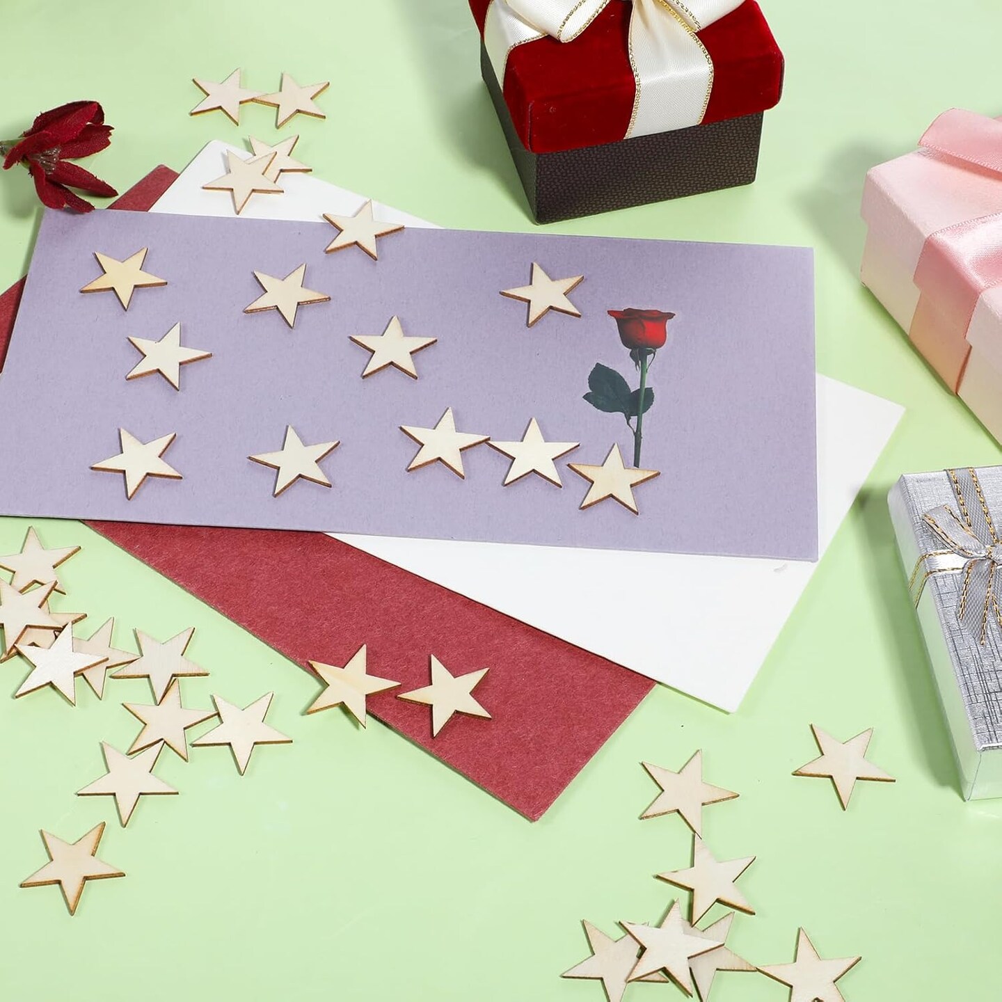 200 PCS Small Wooden Stars for Crafts - Craft Stars Unfinished Wooden Star