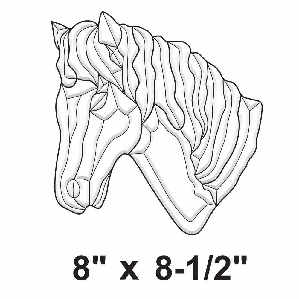 8"x8-1/2" Exquisite Clear Glass Horse Head Bevel Cluster EC184