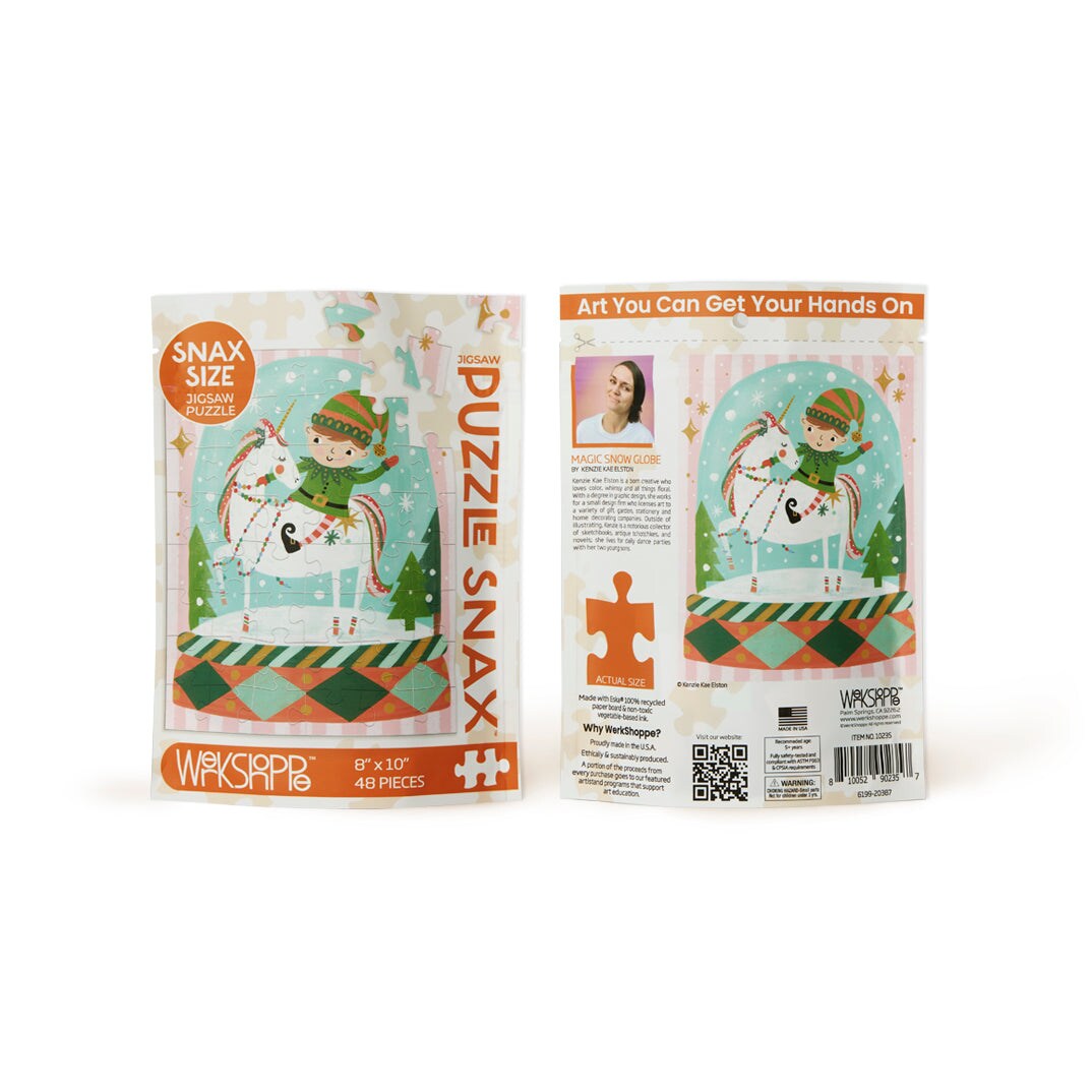 Magic Snow Globe 48 Piece Holiday Puzzle Snax