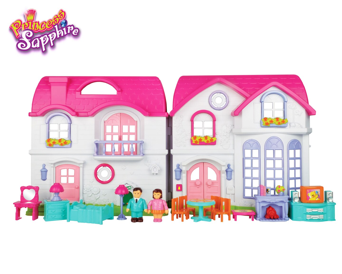 Princess Saphire 16 Piece Deluxe Doll House w/ House Accessories