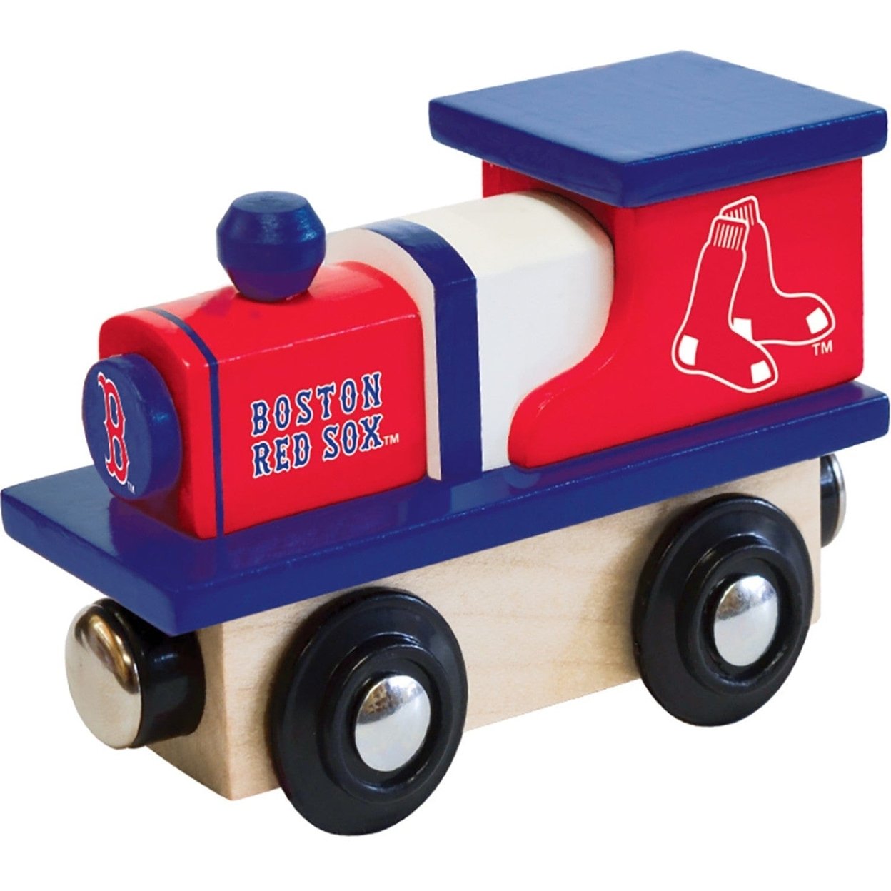 Boston Red Sox Toy Train Engine Wooden Kids Train Compatible With 1-Inch Tracks