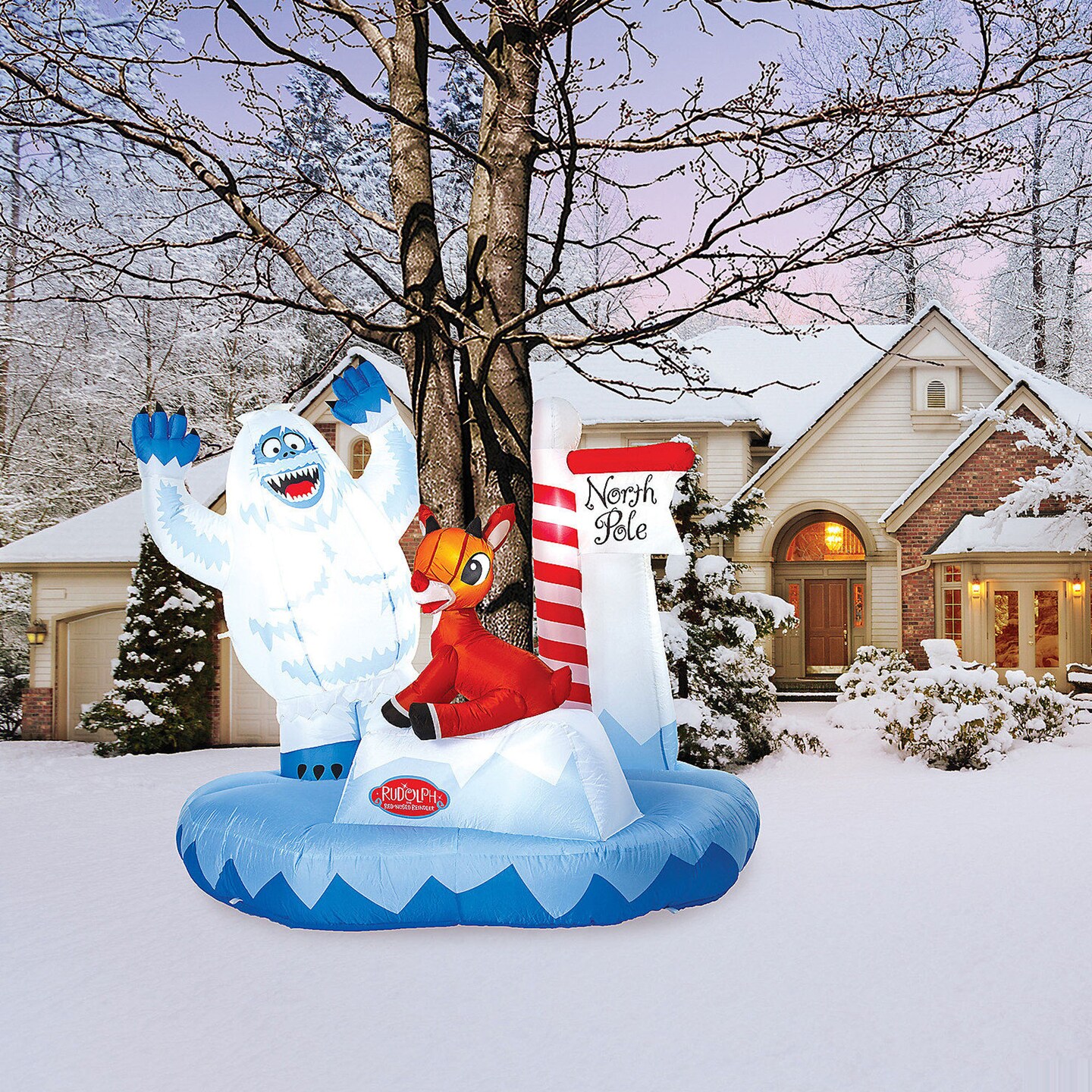 57&#x22; Inflatable Rudolph Christmas Tree Wrap with LED Lights