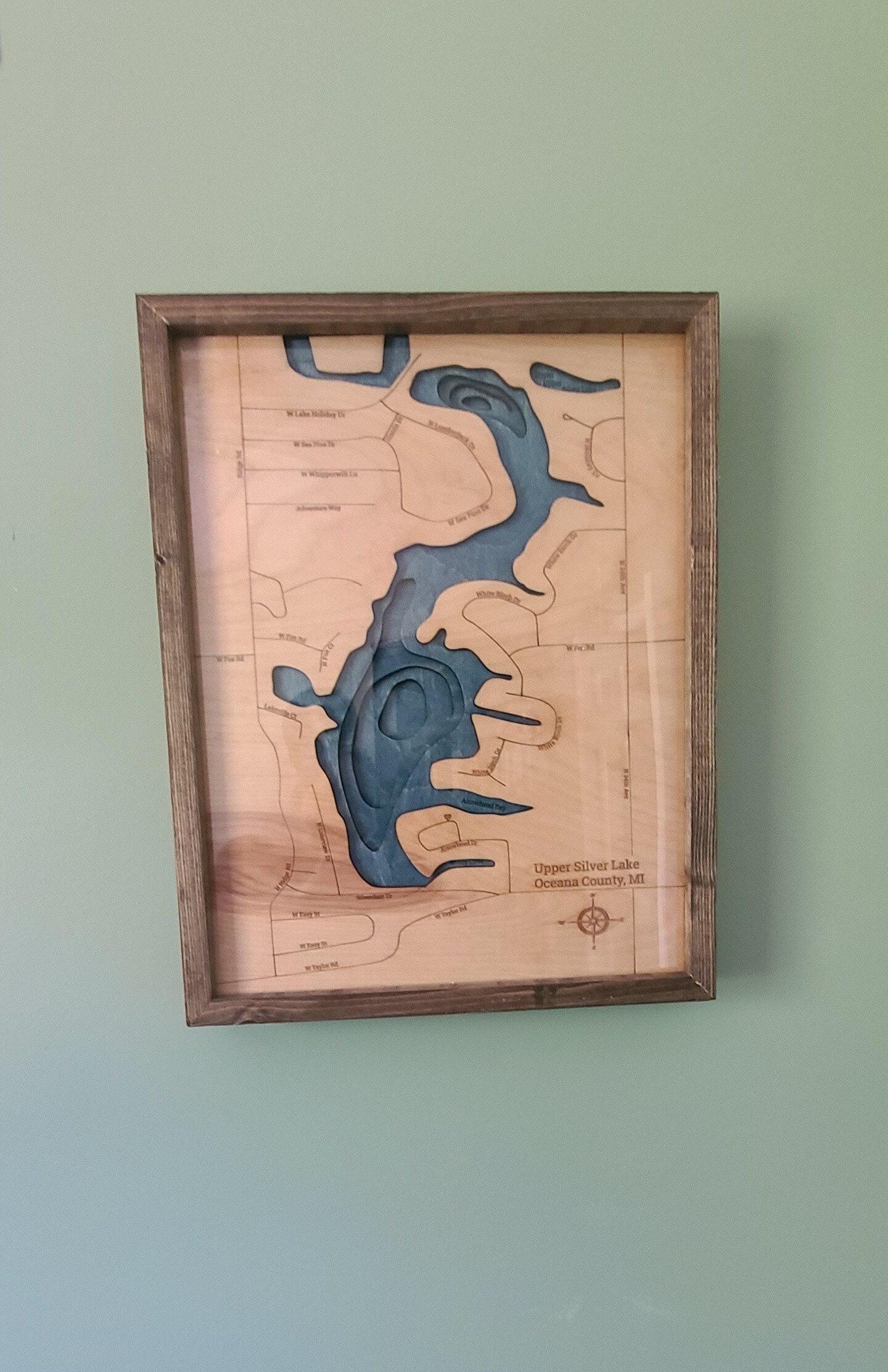 Upper Silver Lake 3d Wood Map - 4611974834583547728 