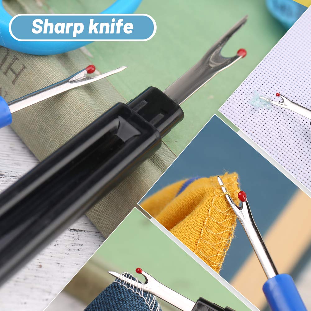 300 Pieces Multicolor Sewing Pins - 32mm Straight Quilting Pins Including Sewing Seam Ripper Scissors Pin Cushion and Soft Tape Measure for Dressmaking Jewelry Decoration