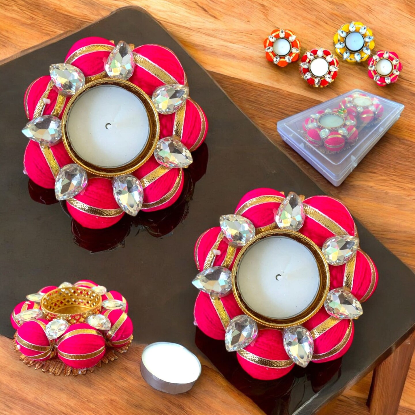 Tea Light Candle Holders Indian Decorative Candle Holder for Centerpiece Dining Table Office Home Temple Decor Housewarming Thanksgiving Gift Diwali Decoration Tealight Holder for Christmas