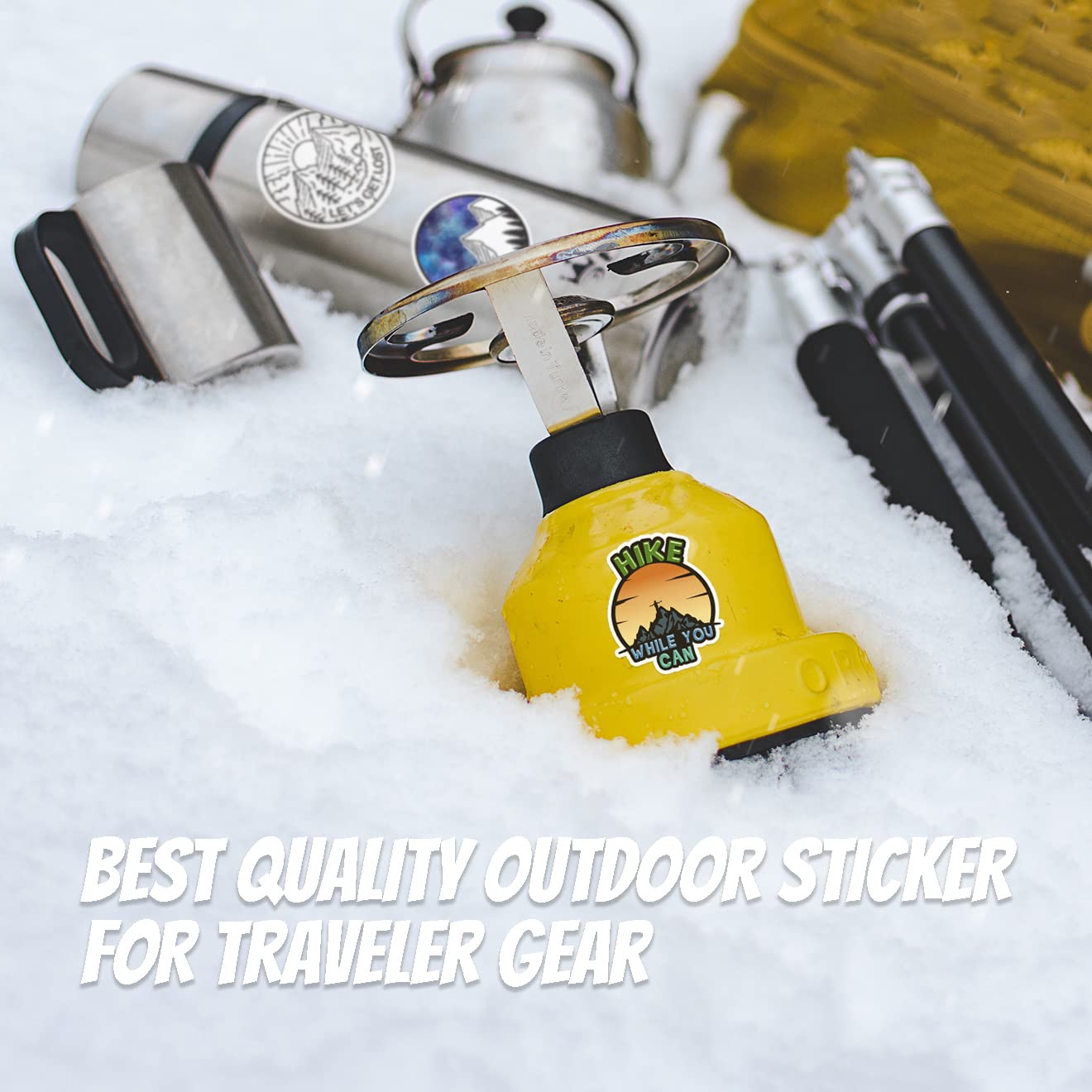200PCS Camping Stickers - Water Bottles, Outdoor Adventure, Vinyl Waterproof Stickers Packs for Laptop, Travel &#x26; Hiking, Bike, Bumper, Suitcase, Luggage, Car, Wilderness, Nature