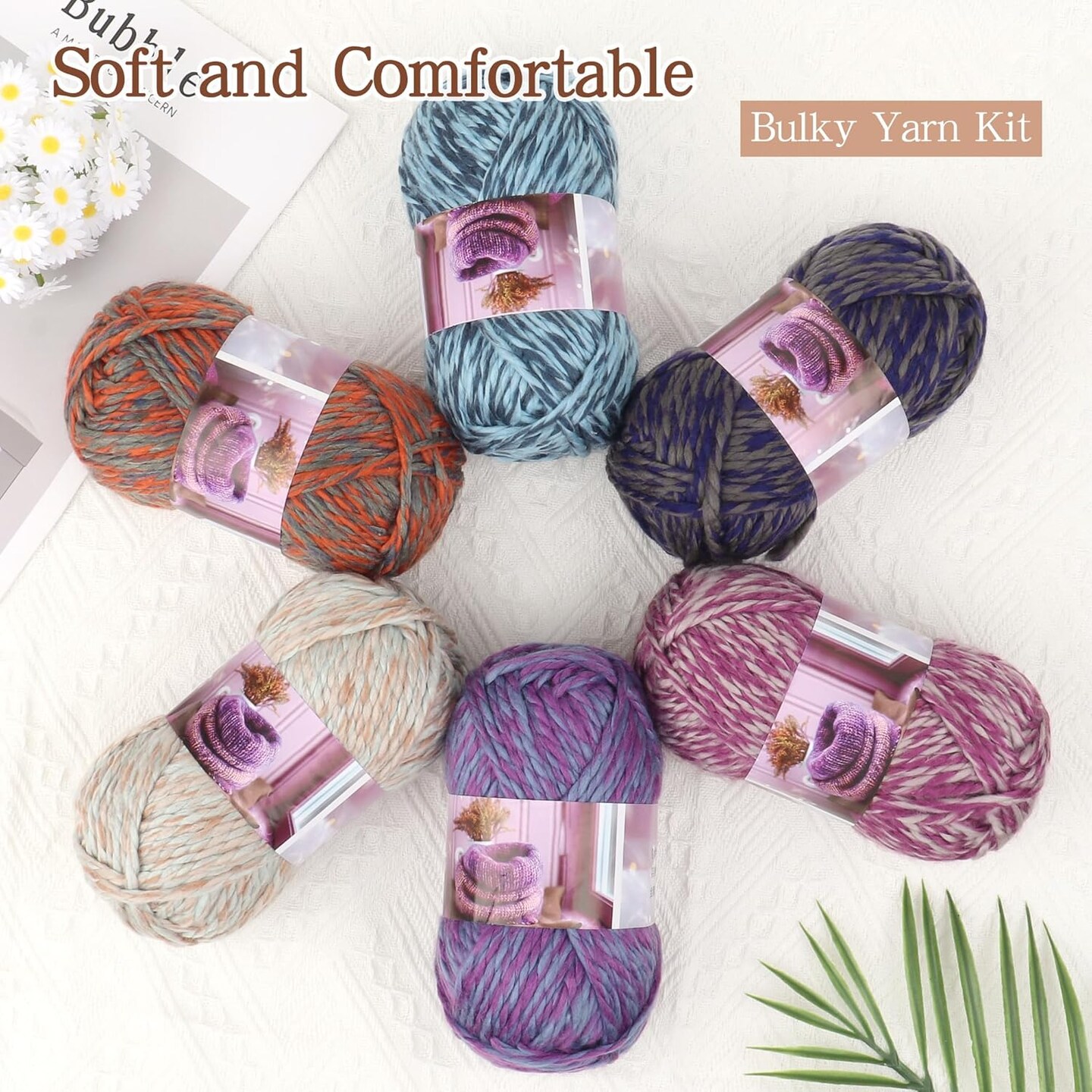 3 Pack of 3.52oz/100g-Acrylic-#4 Worsted (Medium)-Perfect for Blankets, Scarves, Shawls and Garments-Knitting&#x26;Crochet