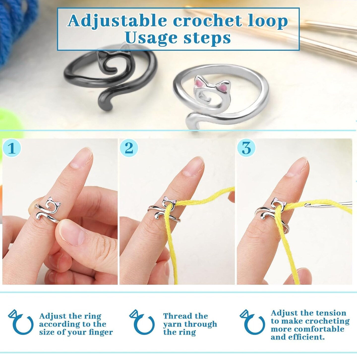 5 Pcs Crochet Ring