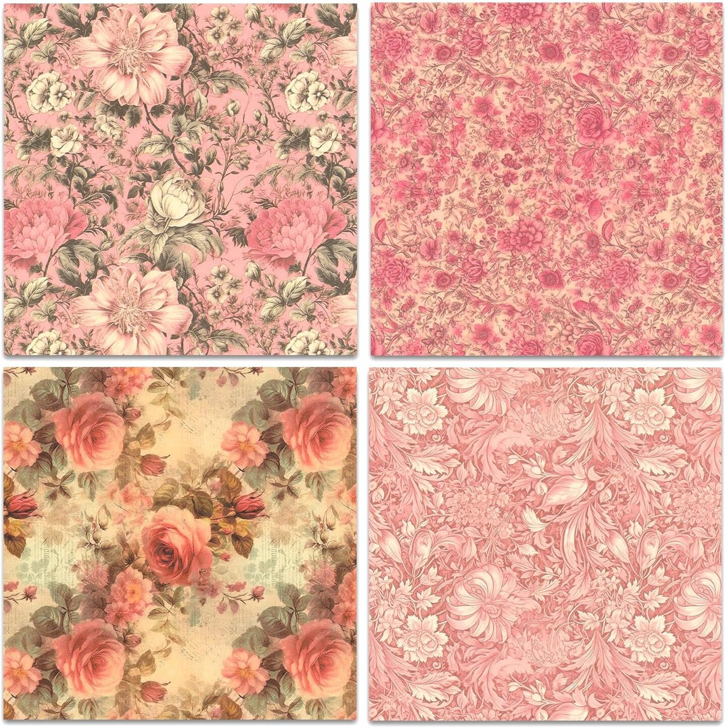 Scrapbook Paper, 24 Sheets Craft Scrapbooking Paper Floral Pad