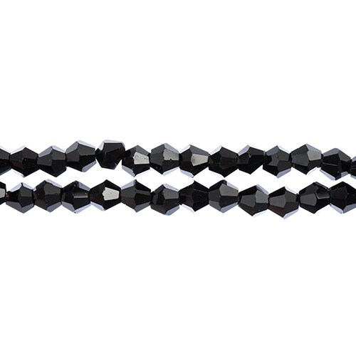 Crystal Lane DIY 2-Strand 7in Opaque Finish Glass Bicone Bead Strands