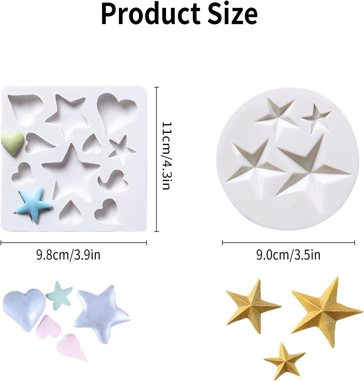 2Pcs Star Silicone Mold