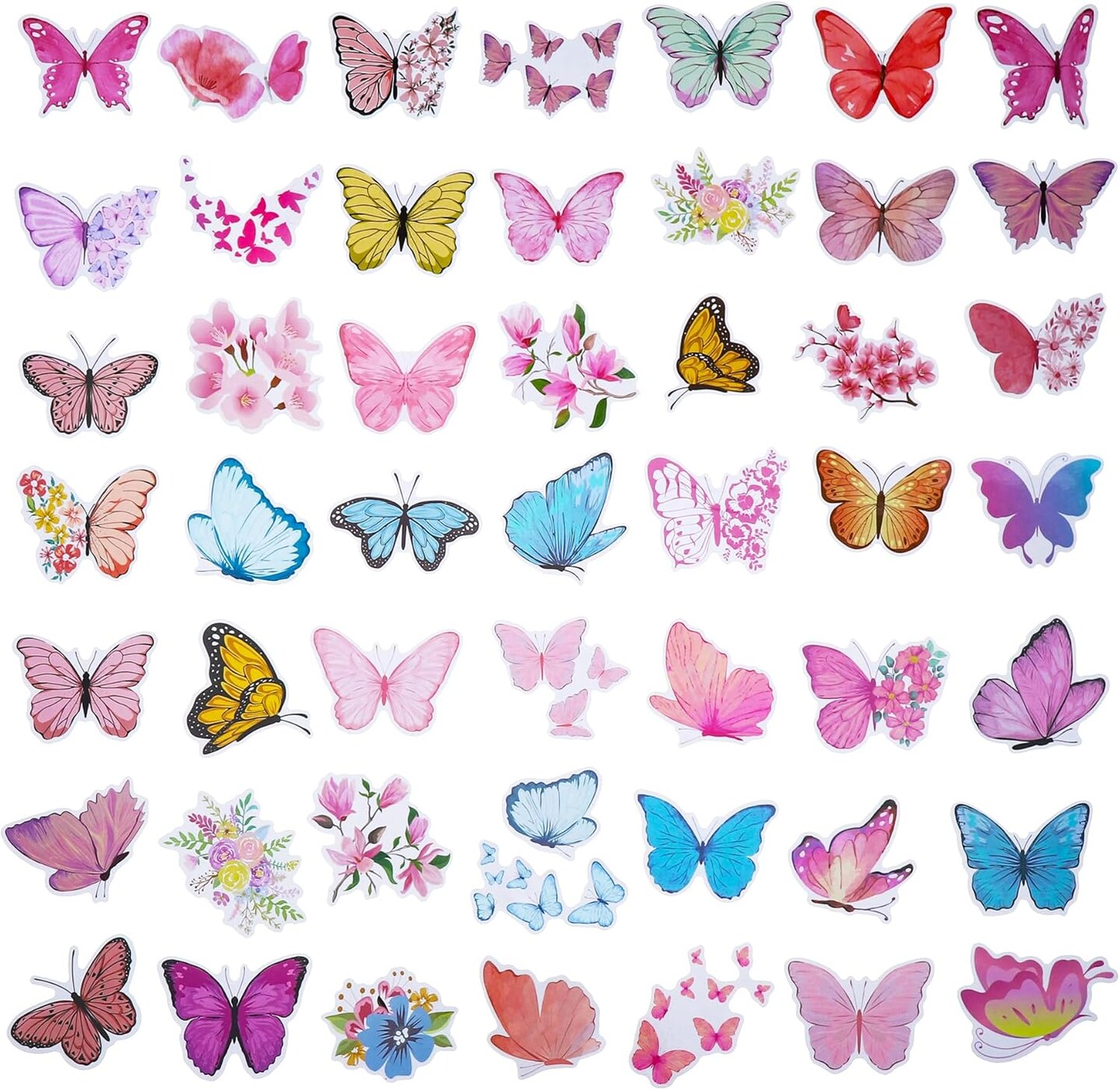 100 Pack Butterfly Stickers, Butterfly Party Favors
