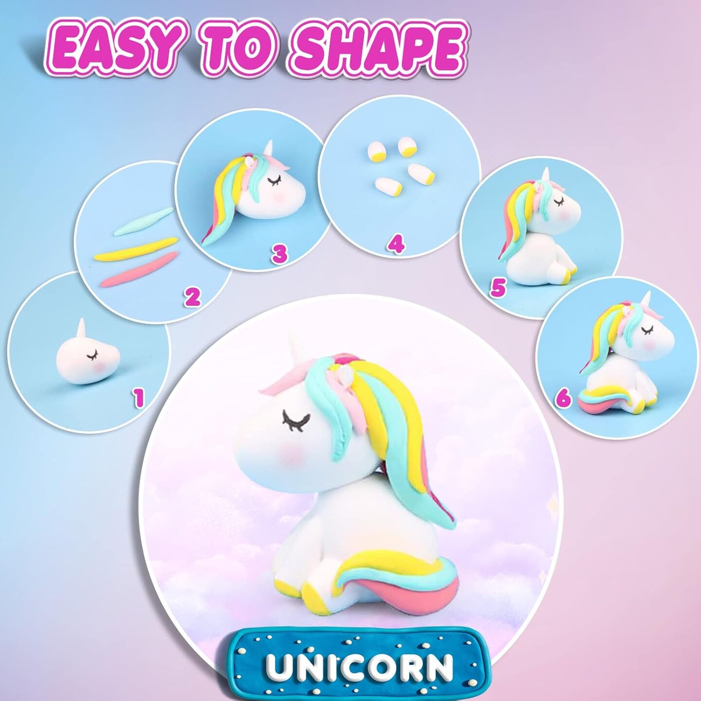 Magic Clay - Air Dry Clay 24 Colors, Modeling Clay for Kids-Age 3 4 5 6 7 8+