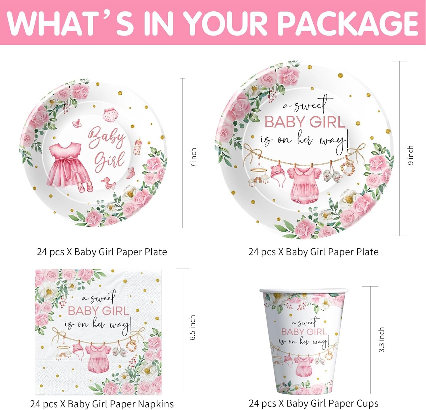 Pink Baby Girl Baby Shower Decorations