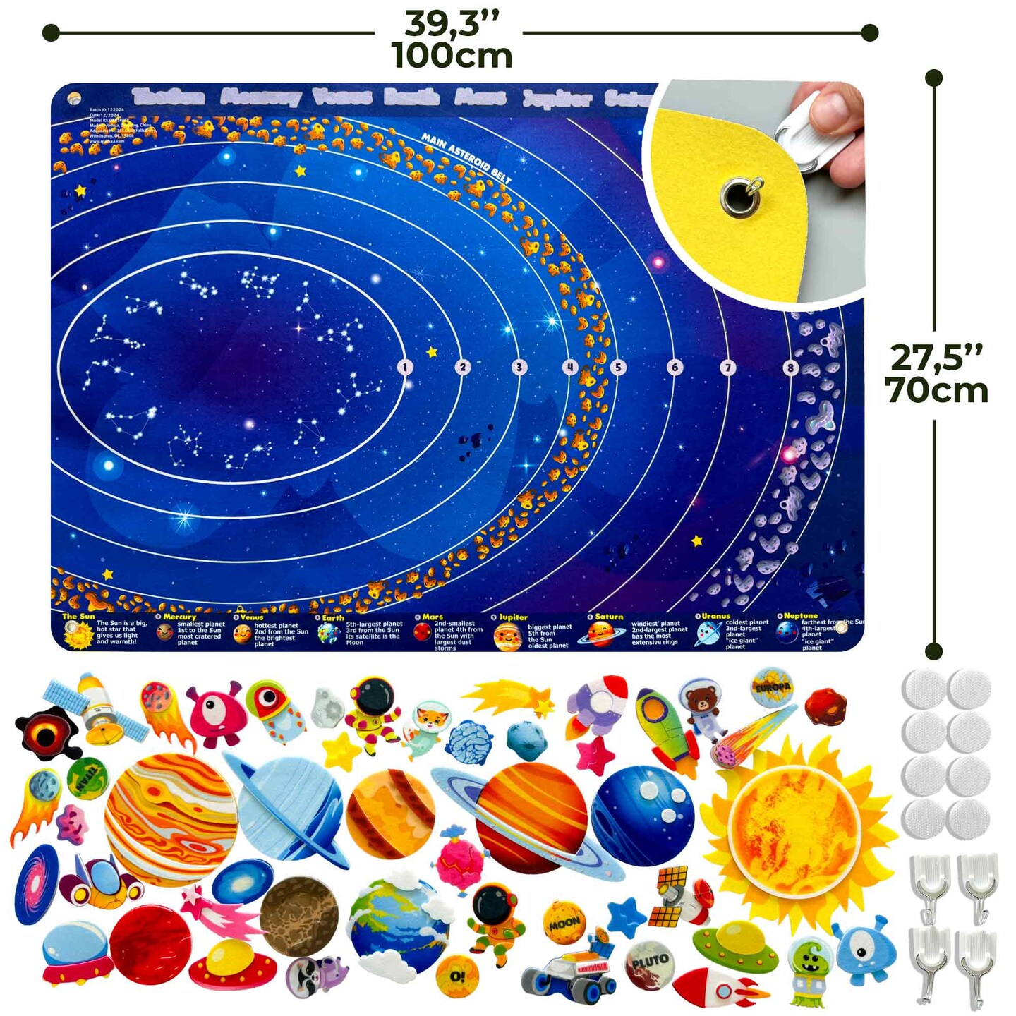QUOKKA Space Felt Board for Kids 3-5 Years Old - Social Emotional Preschool Learning Activities for Ages 3-5 - Educational Flannel Toy Speech Therapy Gift