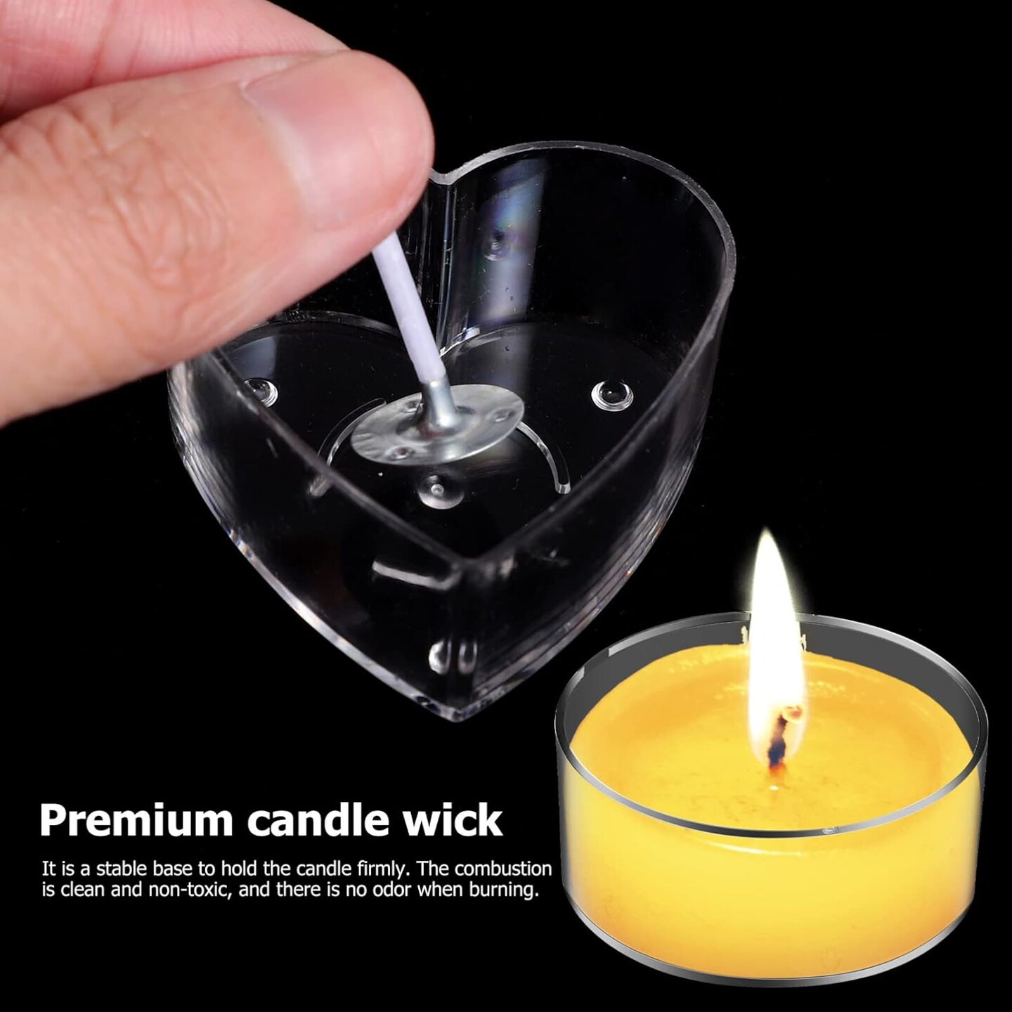 100pcs Wicks with 40pcs Plastic Clear Tea Light Candle Cup Holders set ( 10pcs each )