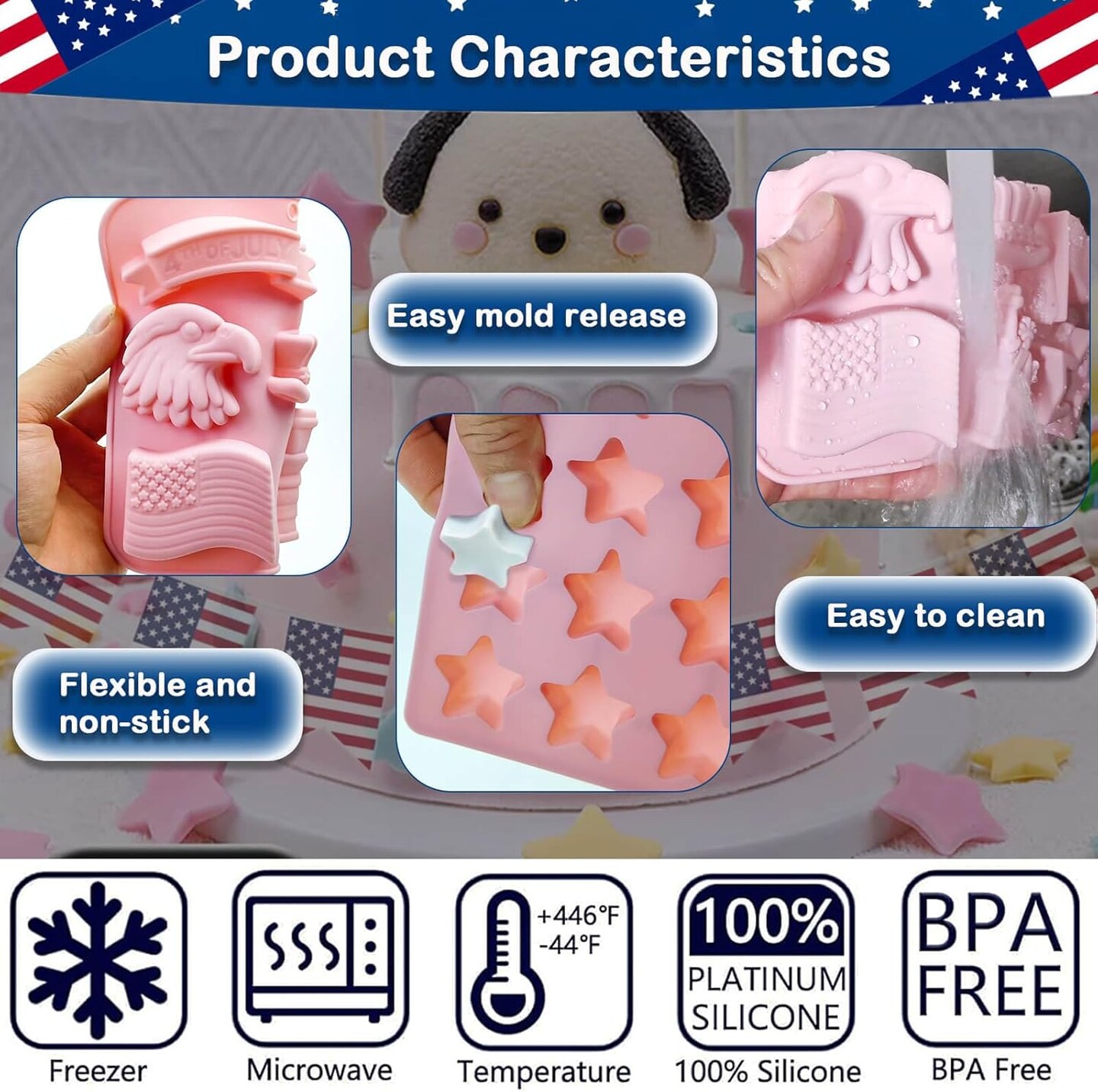 3-Pack Independence Day Chocolate Molds