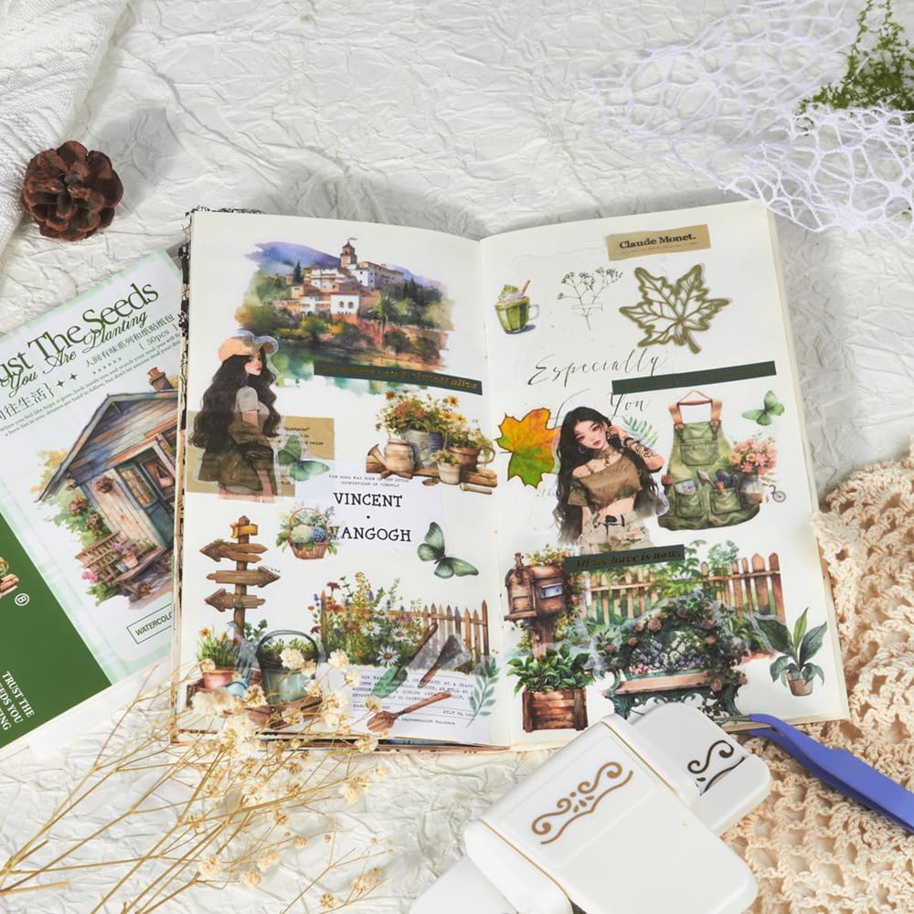 50 Sheets Garden Journal Stickers for Scrapbooking Supplies (Idea Life Stickers) 5.9 x 6.1 x 0.4 inches