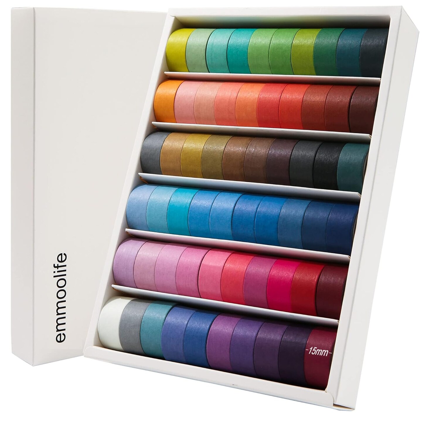 60 Rolls - Rainbow Colored Washi Tape