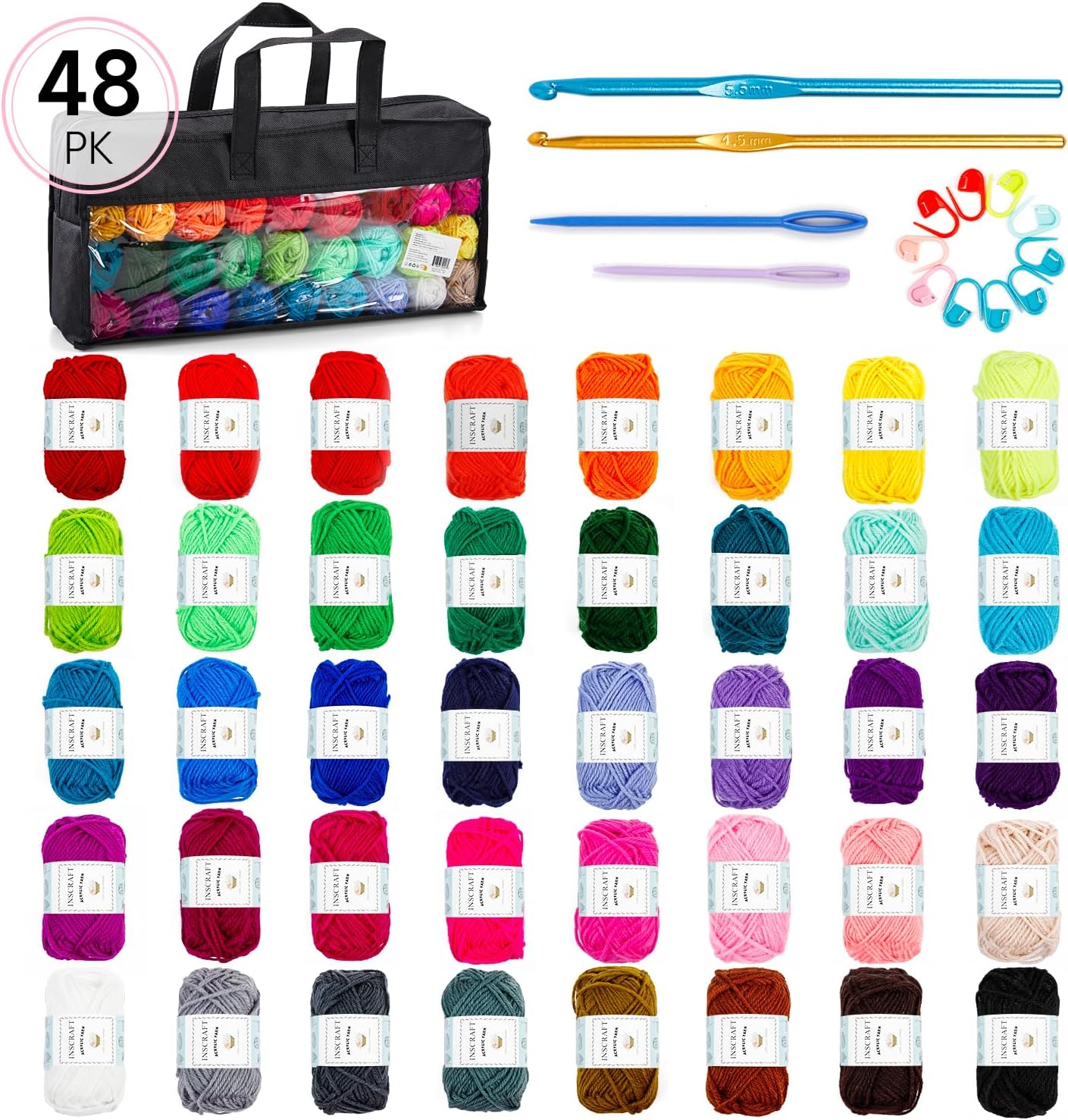 48 PCS Crochet Yarn Kit