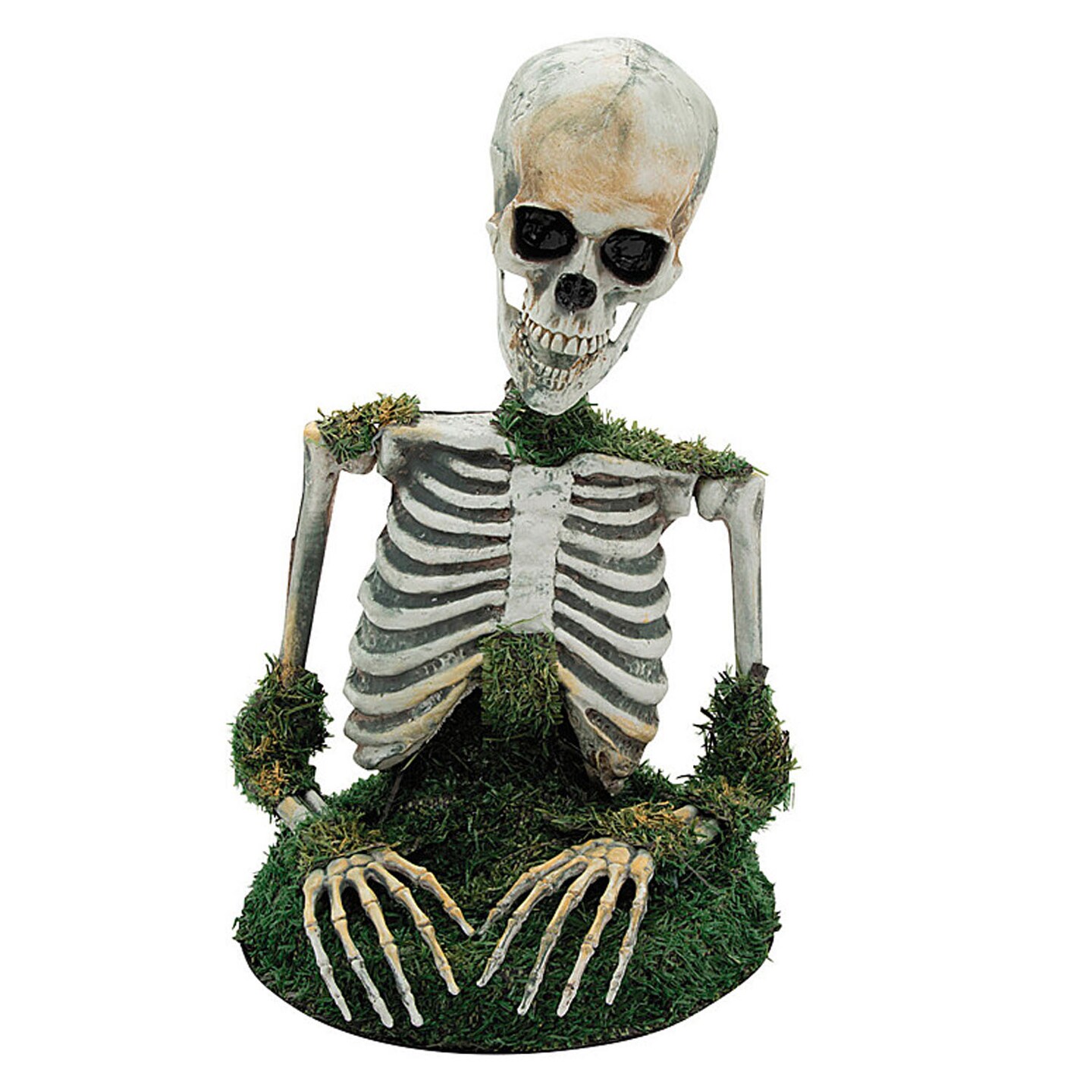 Animated Mossy Skeleton Tabletop Halloween Decoration Spooky Party Centerpiece Prop