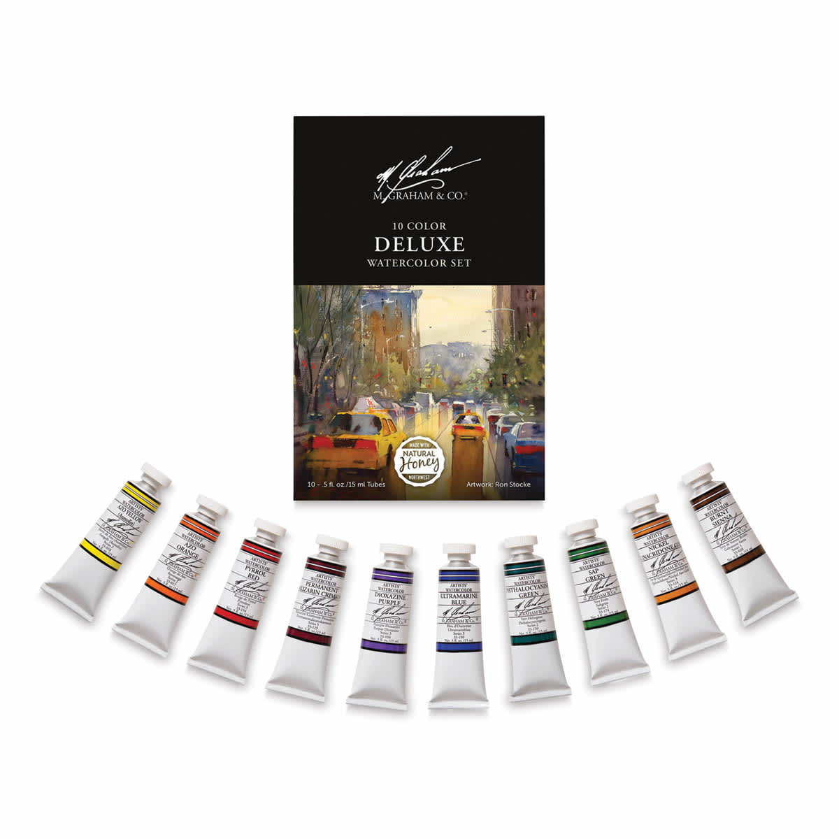 M. Graham Artists' Watercolor - Set of 10, Intermediate, 15 ml