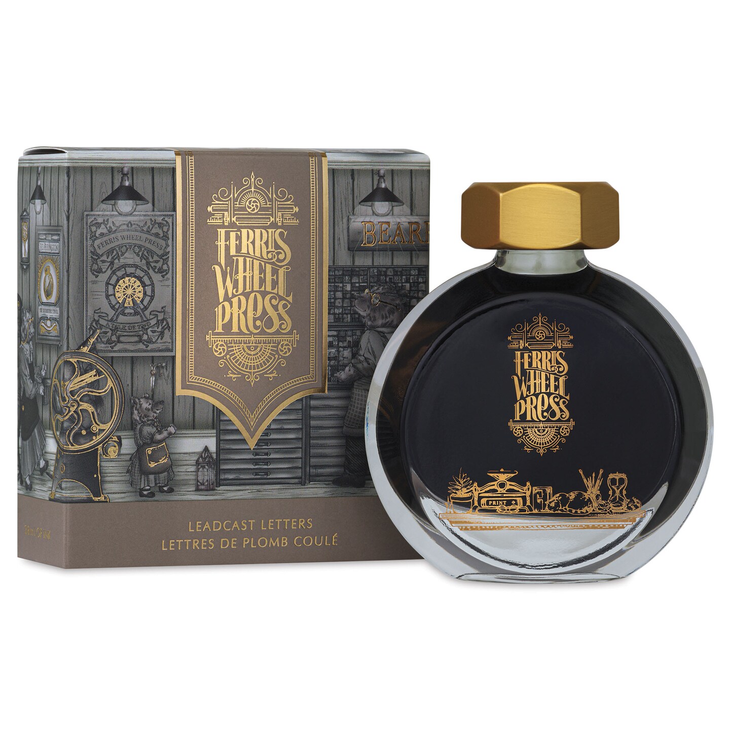 Ferris Wheel Press Fountain Pen Ink - Leadcast Letters, 38 ml