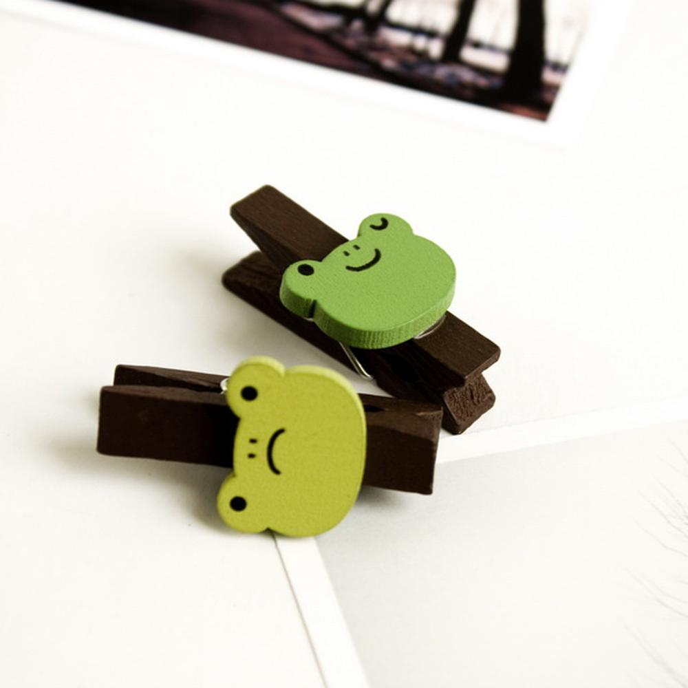Edge Collections - Multicolor - Cute Decorative Wooden Mini Clips - 5 Pieces
