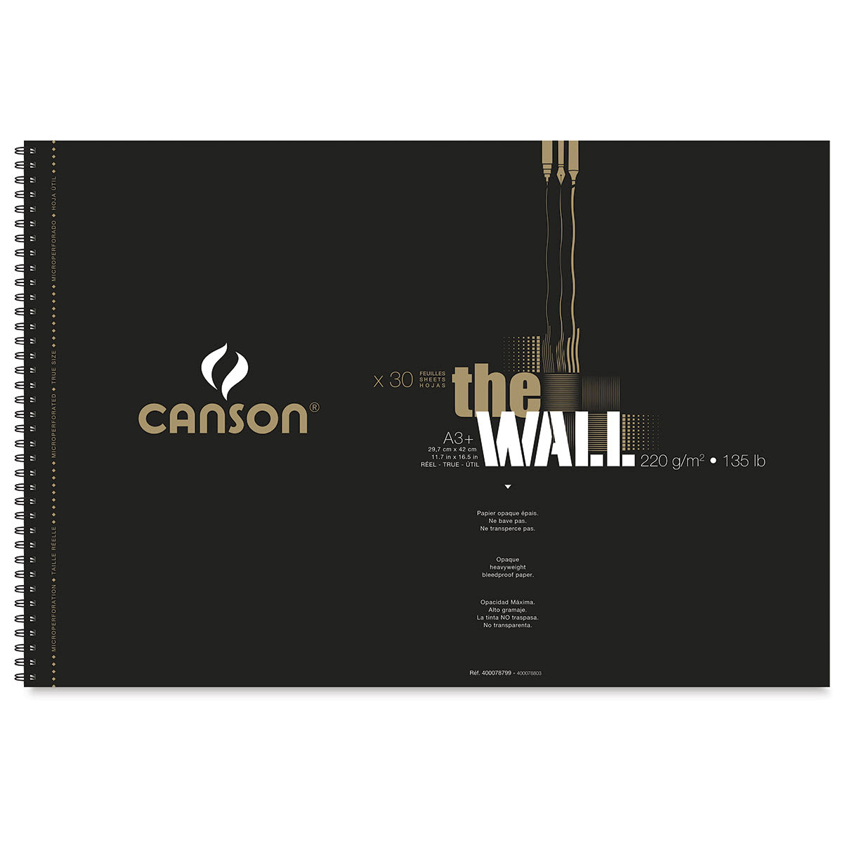 Canson The WALL Sketchbook - 11.7" x 17.2", Wirebound, 30 Sheets