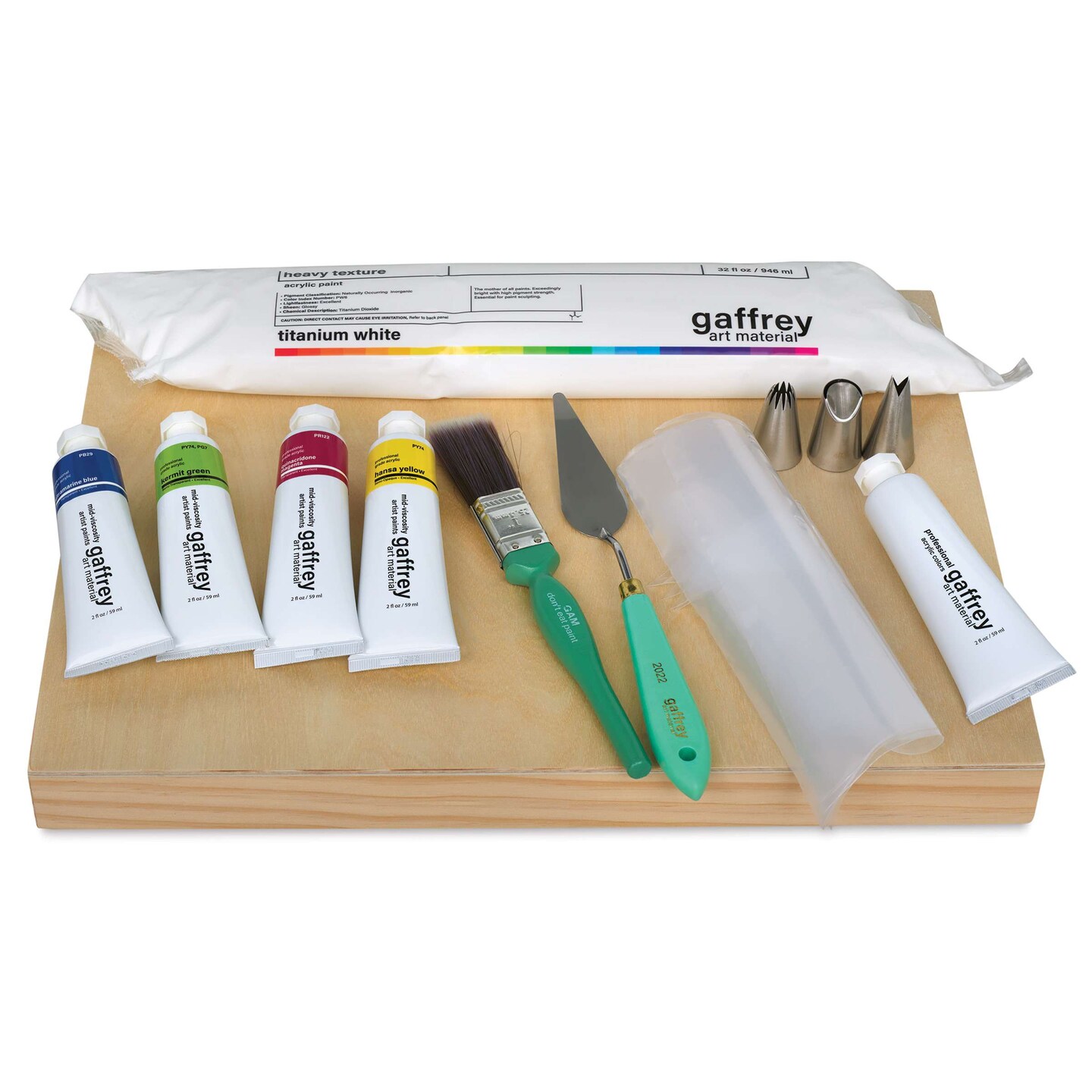 Gaffrey Heavy Body Texture Acrylic Paints - Set of 16, Abstract Floral